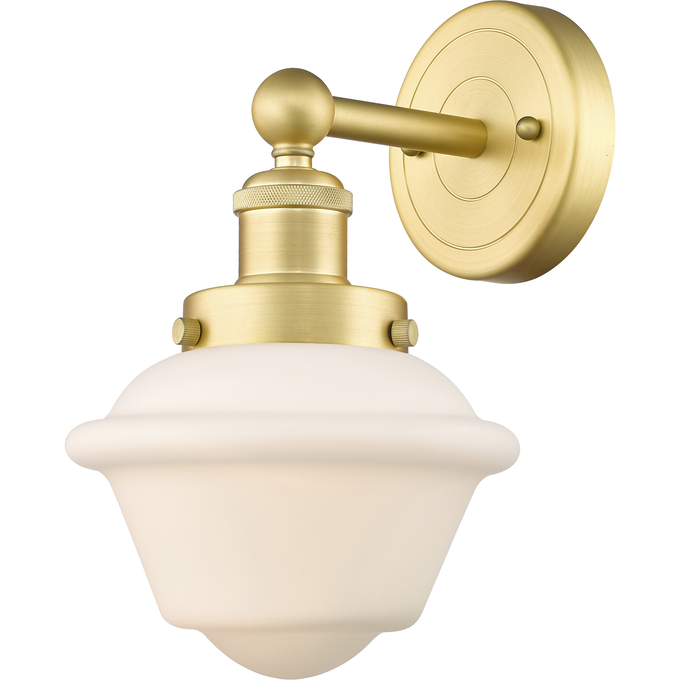 Oxford 1 Light 6.5 inch Satin Gold Sconce Wall Light in Matte White Glass