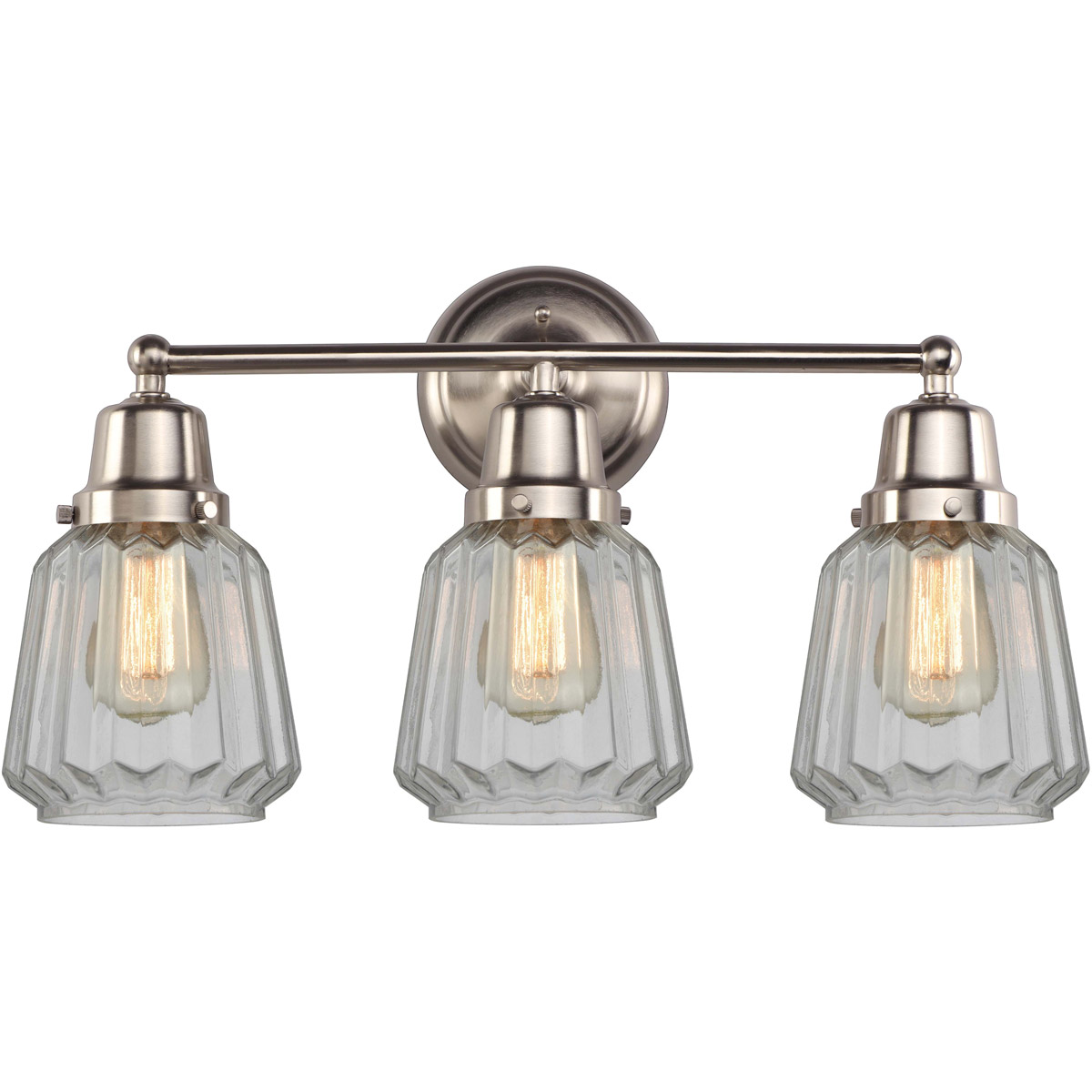 Aditi Chatham 3 Light 22.25 inch Brushed Satin Nickel Bath Vanity Light Wall Light, Aditi