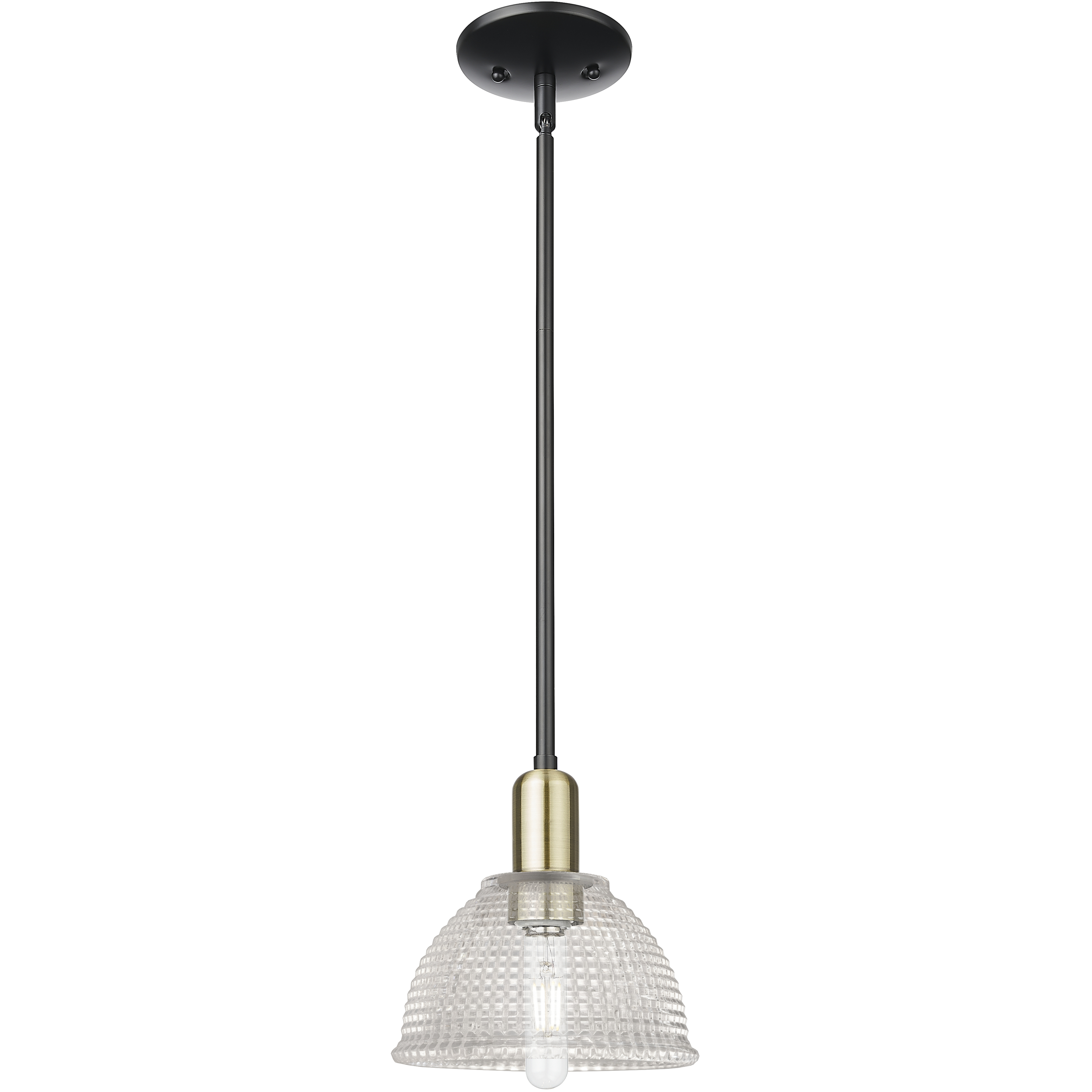 Arcadia Arietta 1 Light 8 inch Black Antique Brass Mini Pendant Ceiling Light