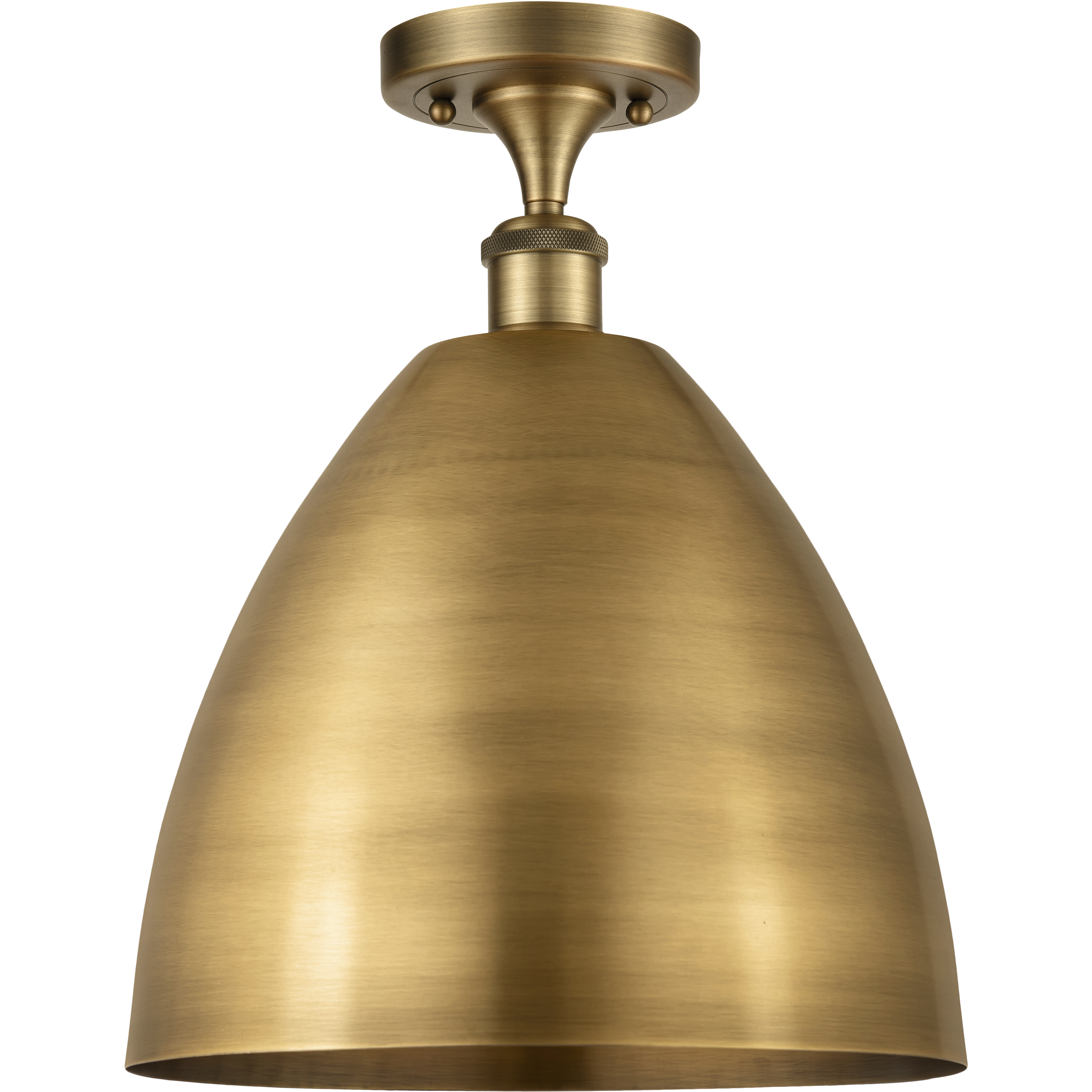 Ballston Dome LED 12 inch Brushed Brass Semi-Flush Mount Ceiling Light