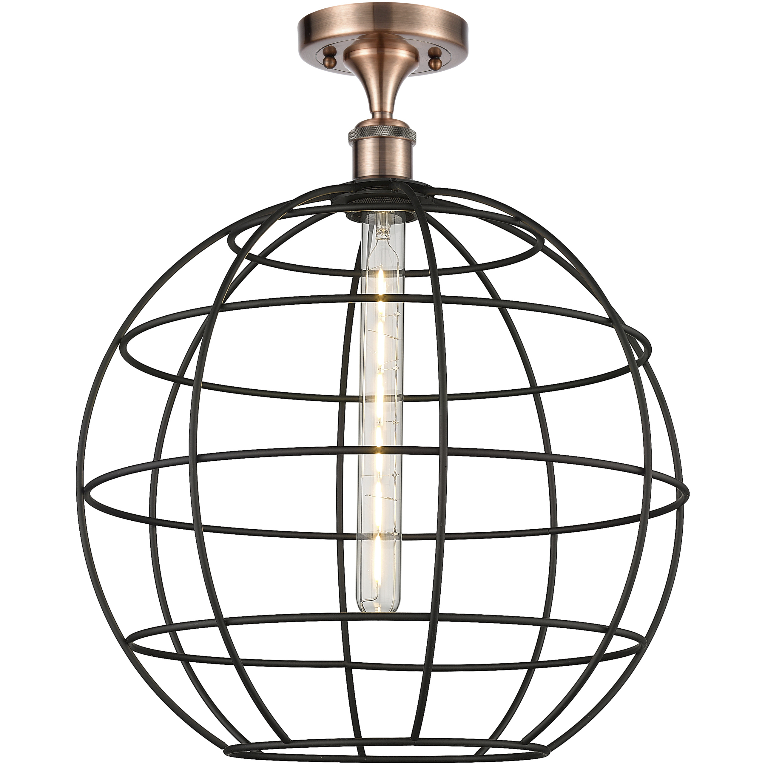 Lake Placid 1 Light 16 inch Antique Copper Semi-Flush Mount Ceiling Light