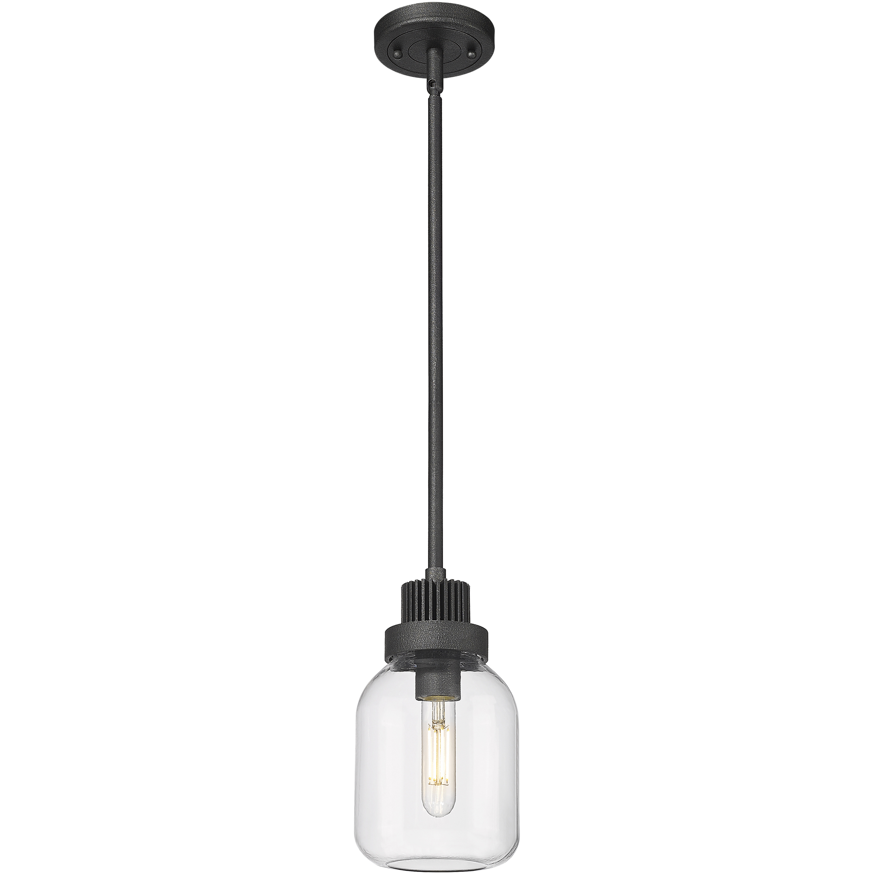 Somers 1 Light 5.5 inch Weathered Zinc Pendant Ceiling Light in Clear Glass