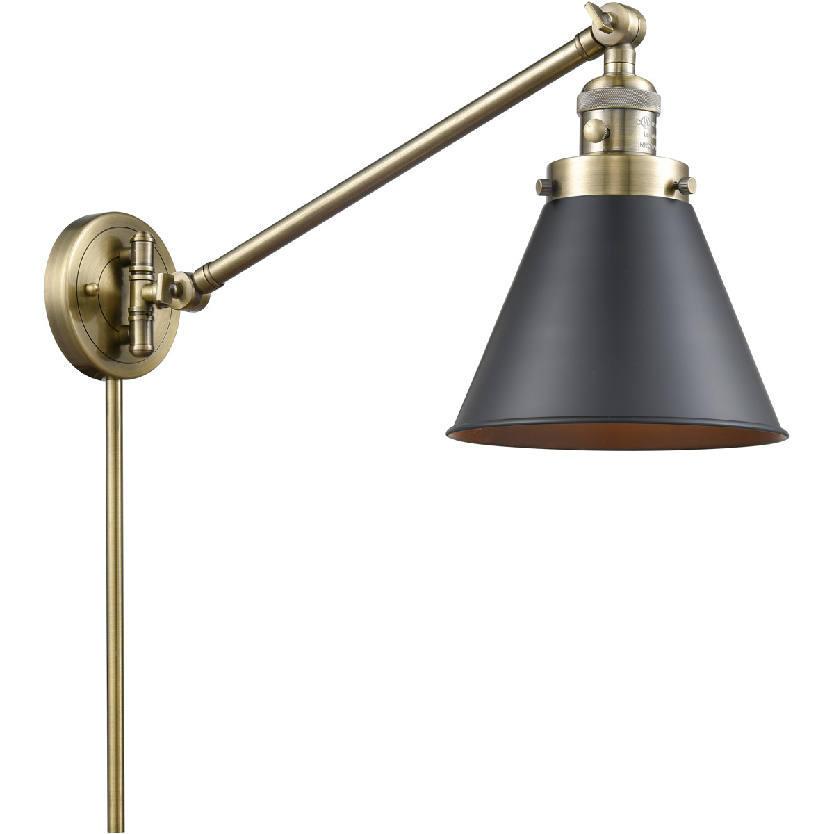 Franklin Restoration Appalachian 18 inch 6.00 watt Antique Brass Swing Arm Wall Light