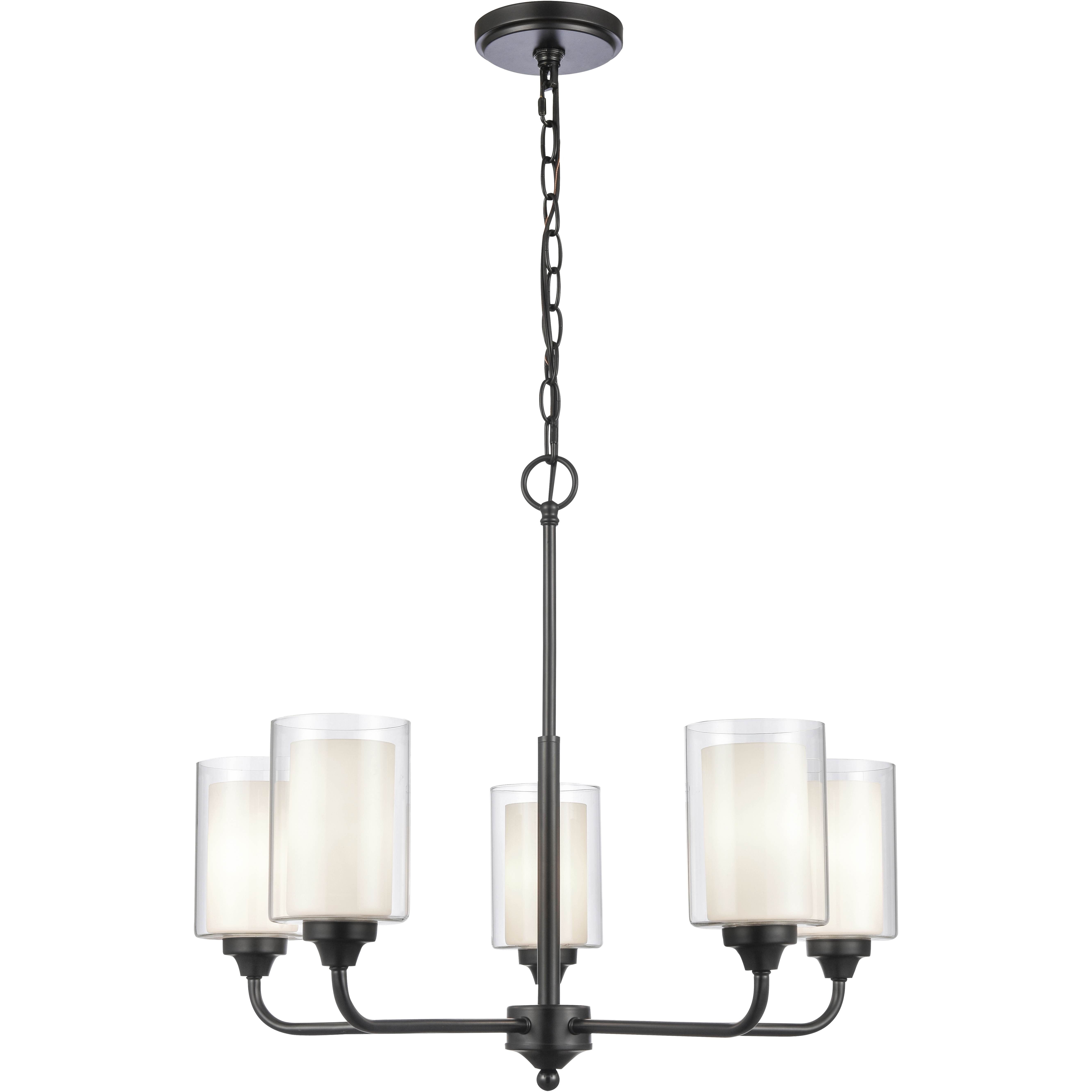 Auralume Fairbank 5 Light 24.63 inch Matte Black Chandelier Ceiling Light