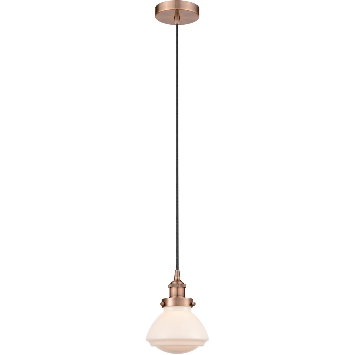 Edison Olean 1 Light 7 inch Antique Copper Mini Pendant Ceiling Light