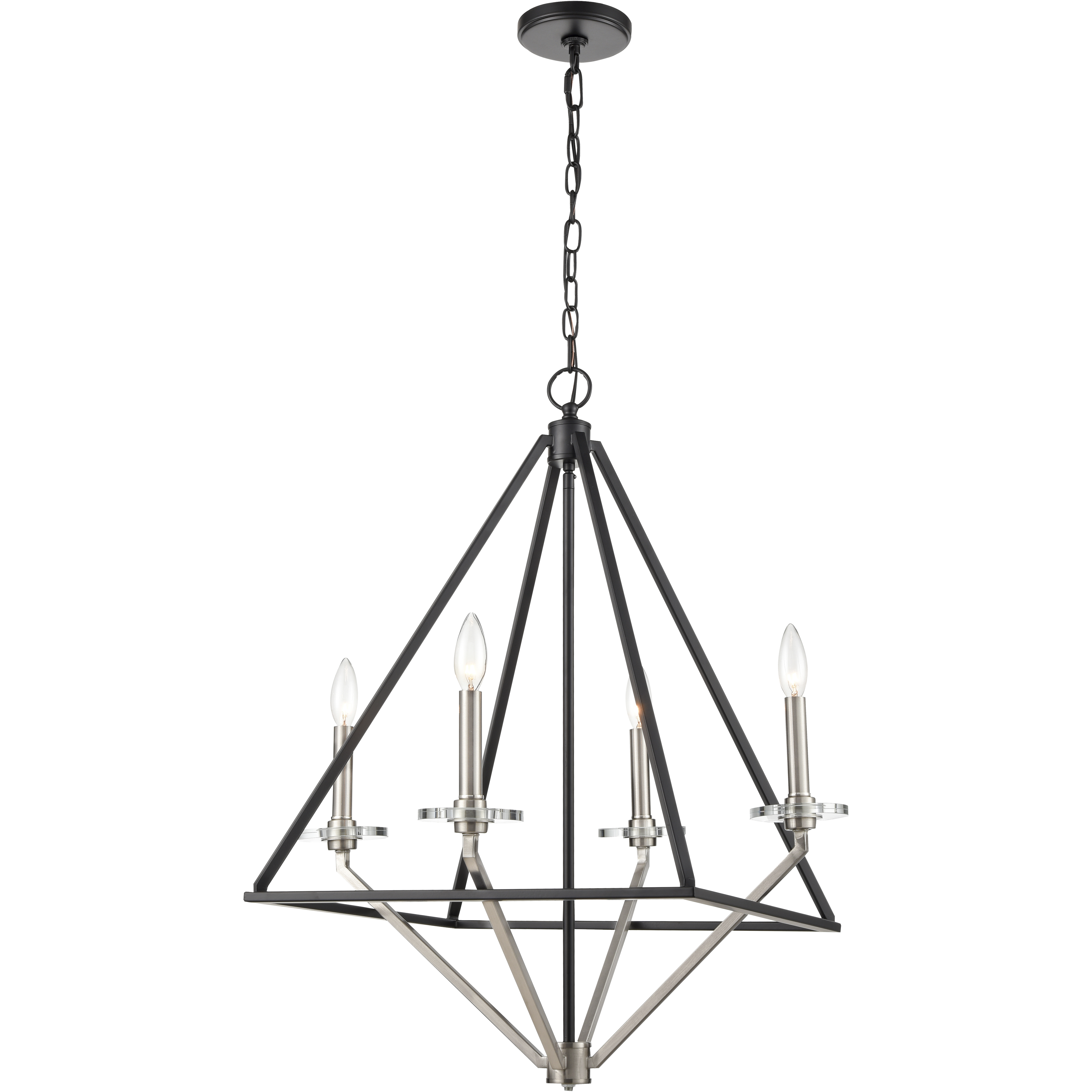 Raleigh 4 Light 23.5 inch Black Satin Nickel Chandelier Ceiling Light
