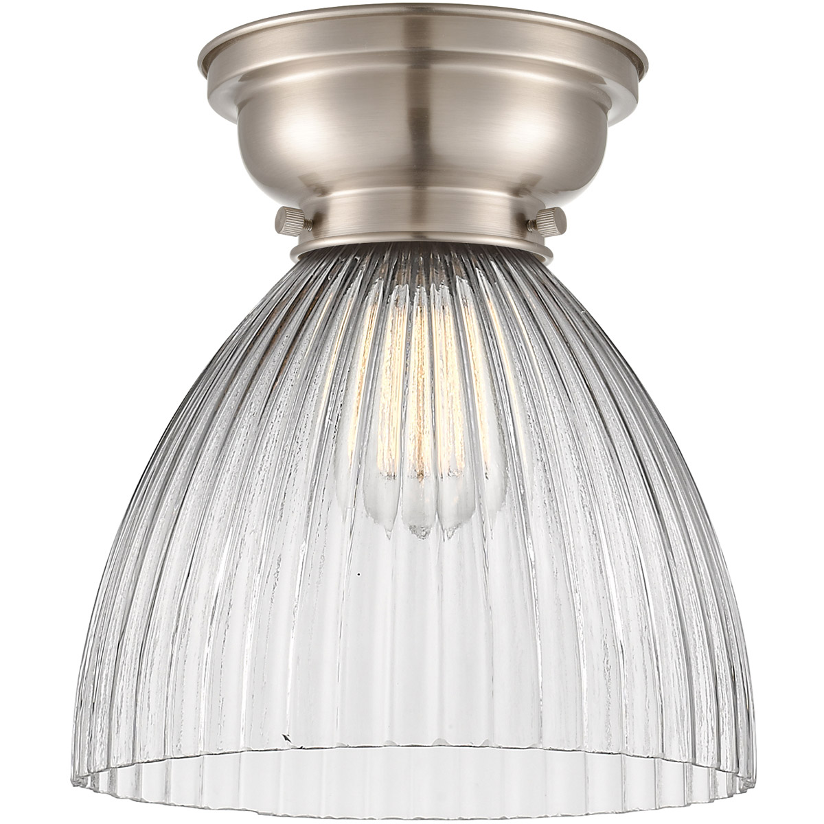 Aditi Seneca Falls 1 Light 10 inch Brushed Satin Nickel Flush Mount Ceiling Light, Aditi