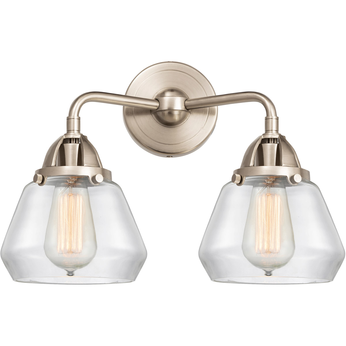 Nouveau 2 Fulton LED 14.75 inch Brushed Satin Nickel Bath Vanity Light Wall Light in Clear Glass