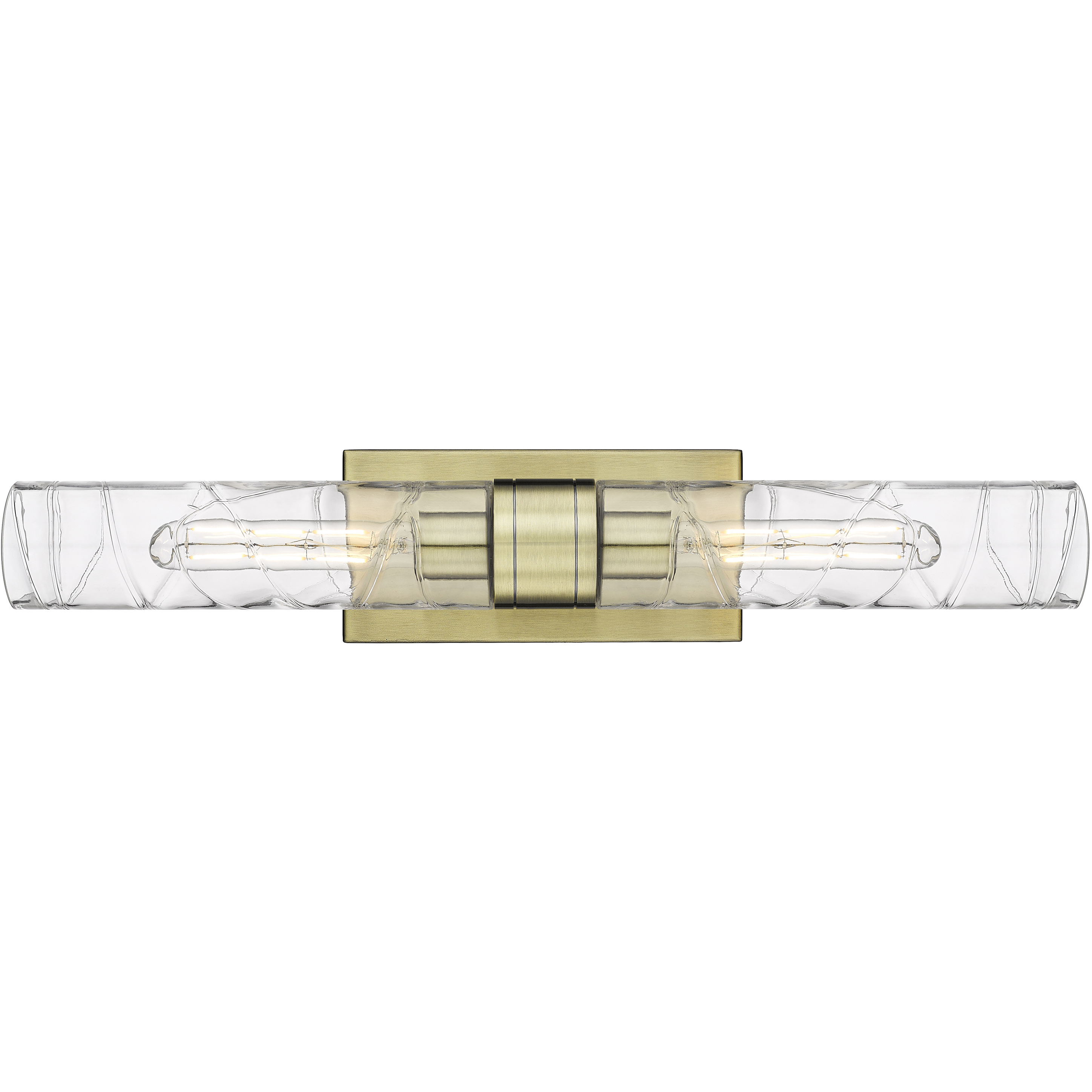 Ballston Urban 2 Light 24 inch Antique Brass Bath Vanity Light Wall Light in Deco Swirl Glass