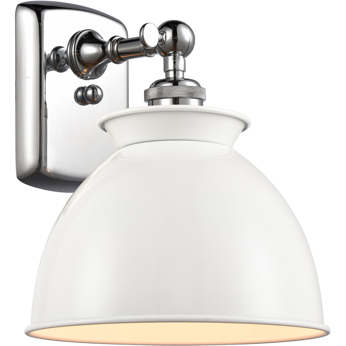 Ballston Adirondack LED 8 inch Brushed Brass Sconce Wall Light in Glossy White, Ballston