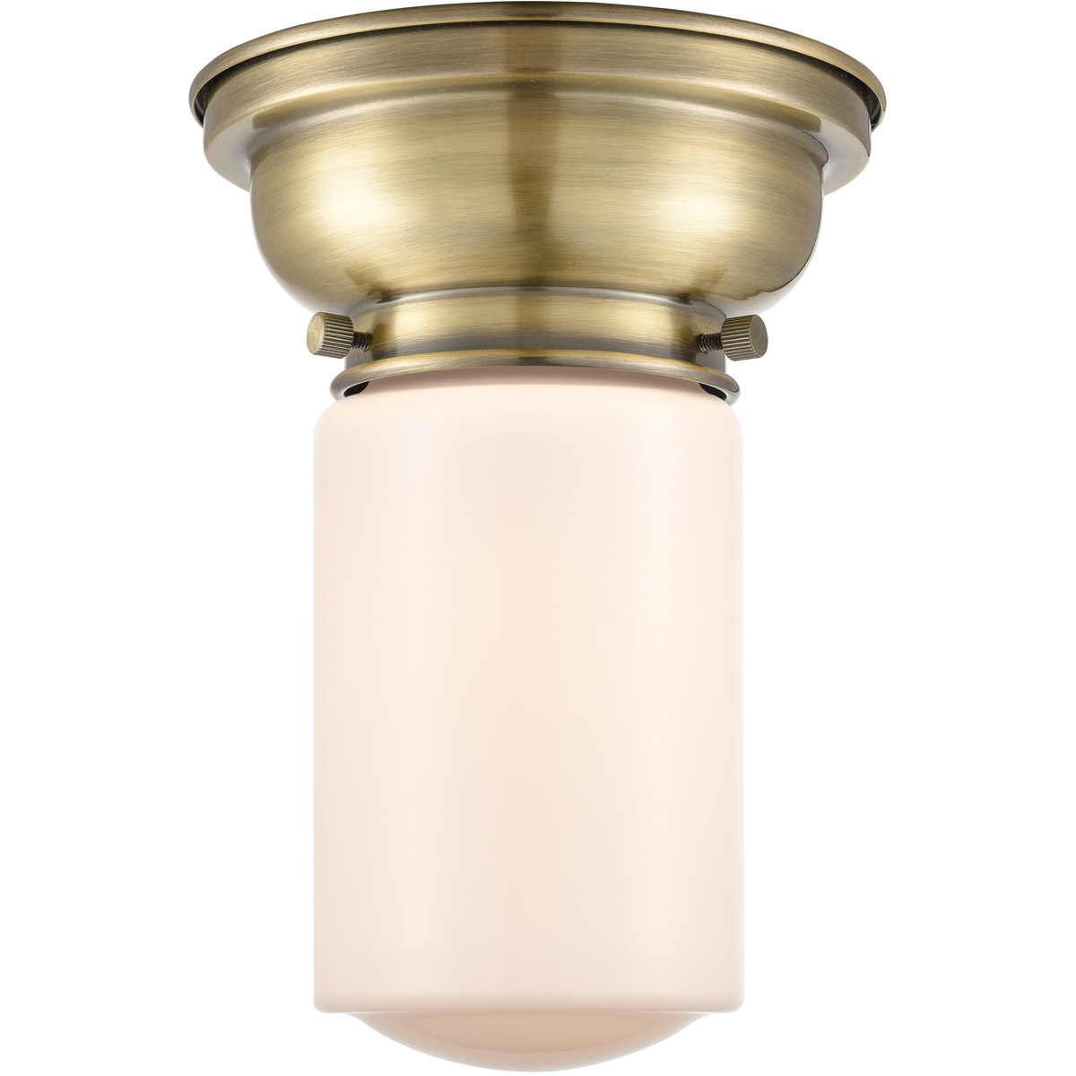 Aditi Dover 1 Light 6 inch Antique Brass Flush Mount Ceiling Light in Incandescent, Matte White Glass, Aditi
