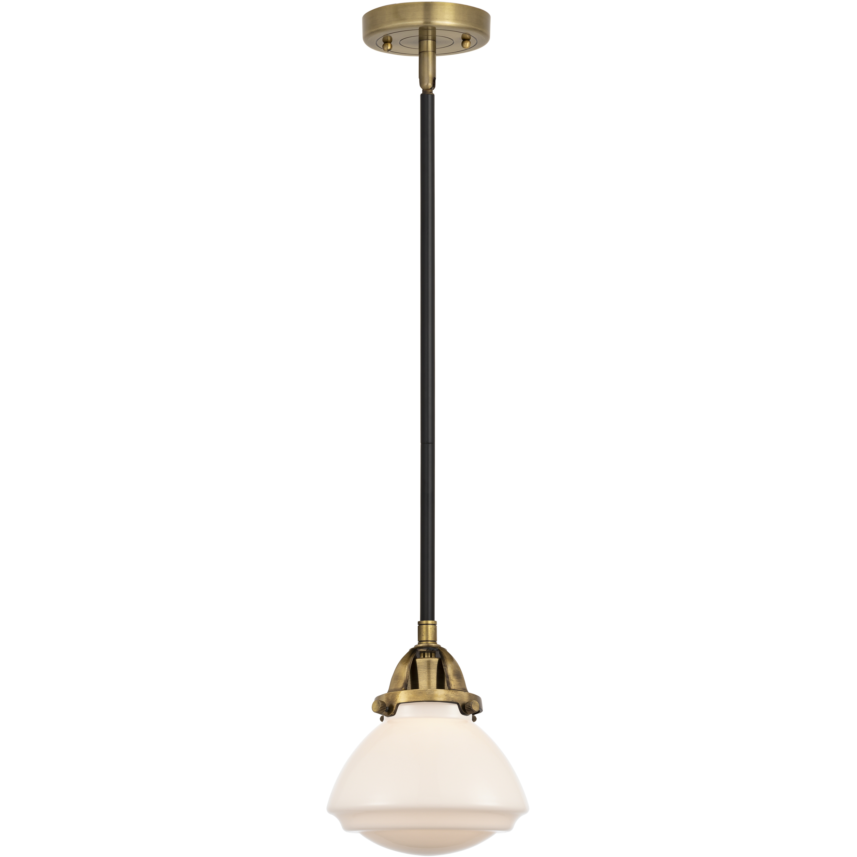 Nouveau 2 Olean LED 6.75 inch Black Antique Brass Mini Pendant Ceiling Light in Matte White