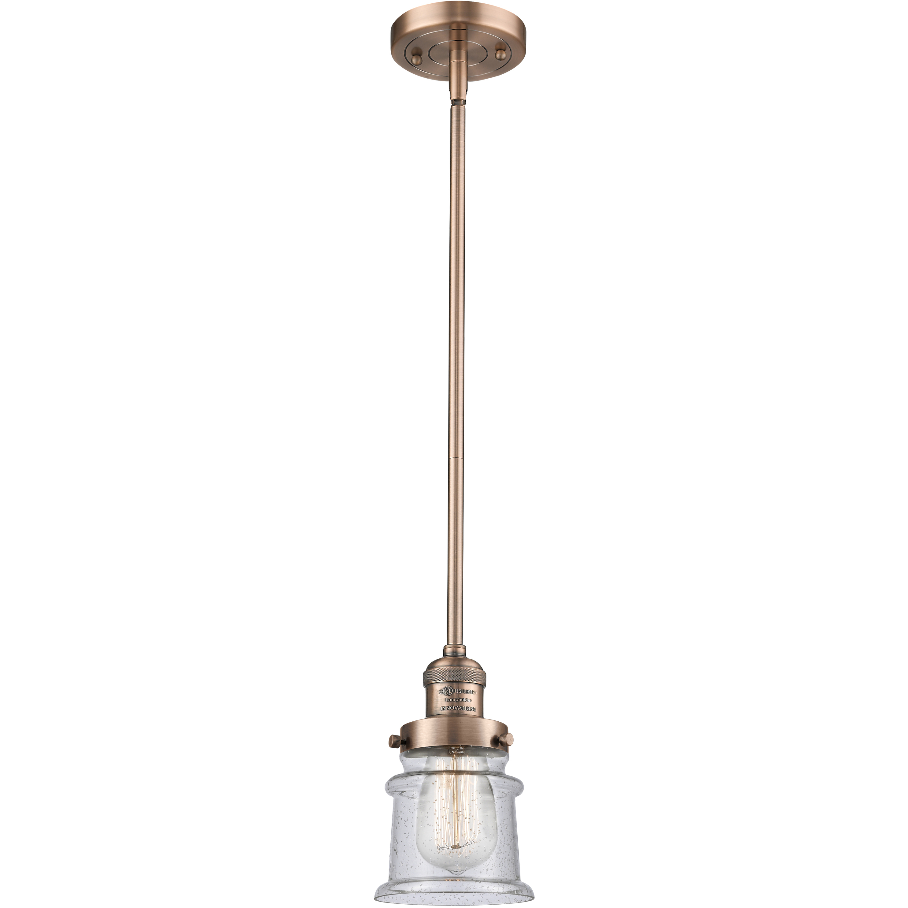 Franklin Restoration Canton 1 Light 6.5 inch Antique Copper Mini Pendant Ceiling Light in Incandescent, Seedy, Franklin Restoration