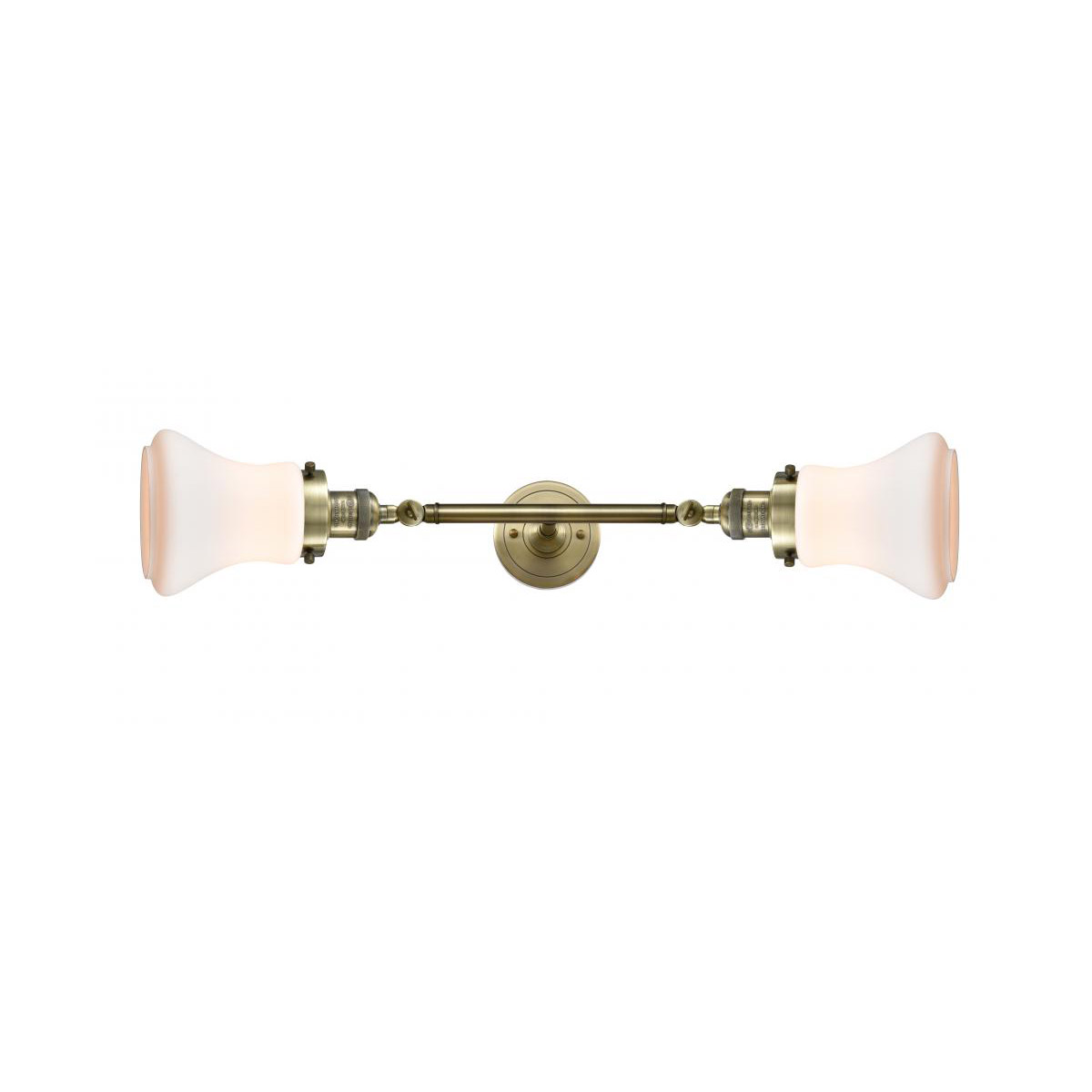 Franklin Restoration Bellmont LED 6 inch Antique Brass Bath Vanity Light Wall Light in Matte White Glass, Franklin Restoration