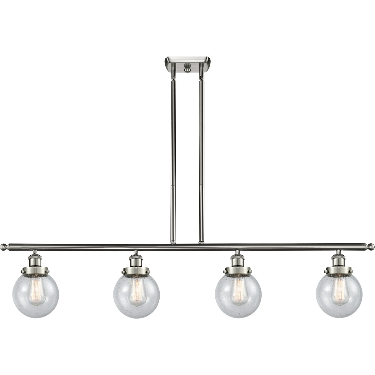 Ballston Beacon LED 48 inch Brushed Satin Nickel Island Light Ceiling Light in Seedy Glass, Ballston