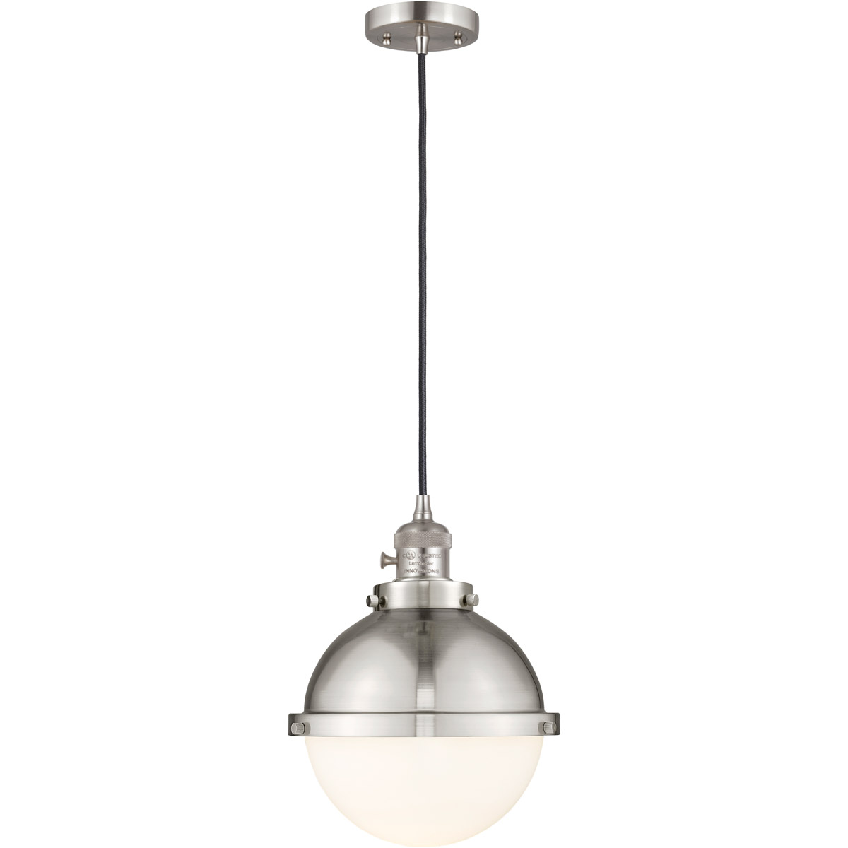 Franklin Restoration Hampden 1 Light 9 inch Brushed Satin Nickel Mini Pendant Ceiling Light in Matte White Glass