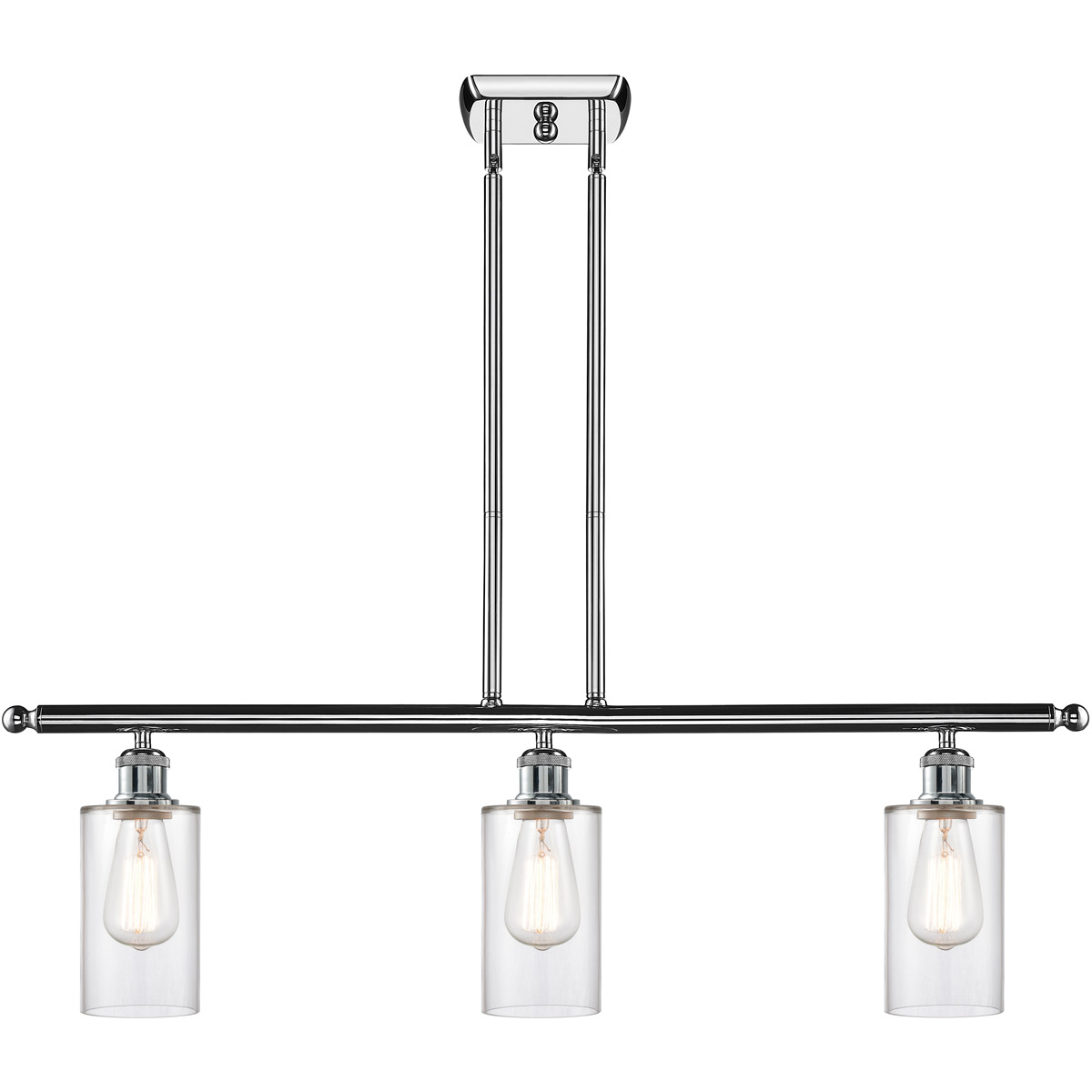 Ballston Clymer LED 36 inch Polished Chrome Island Light Ceiling Light in Clear Glass, Ballston