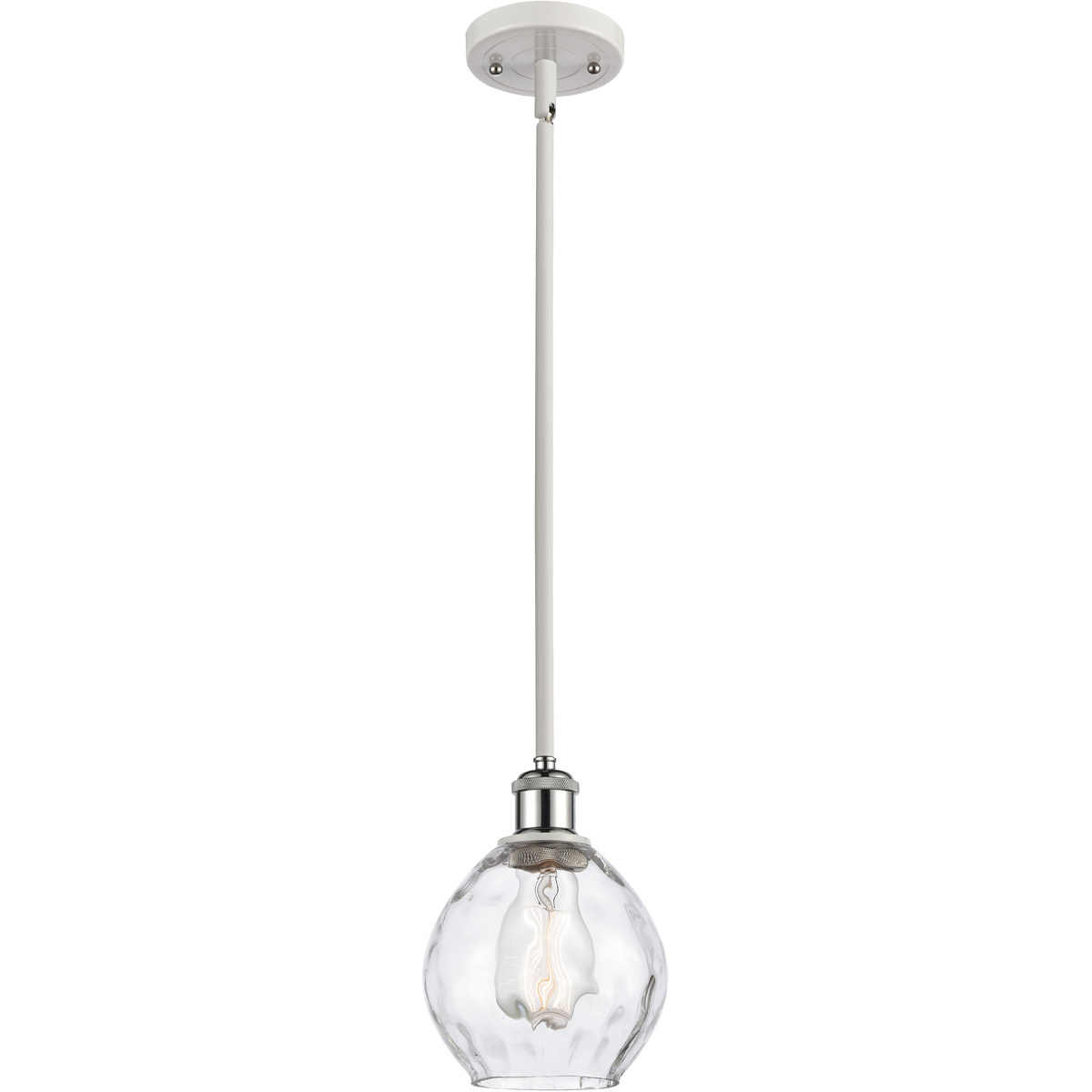 Ballston Small Waverly LED 6 inch White and Polished Chrome Pendant Ceiling Light, Ballston