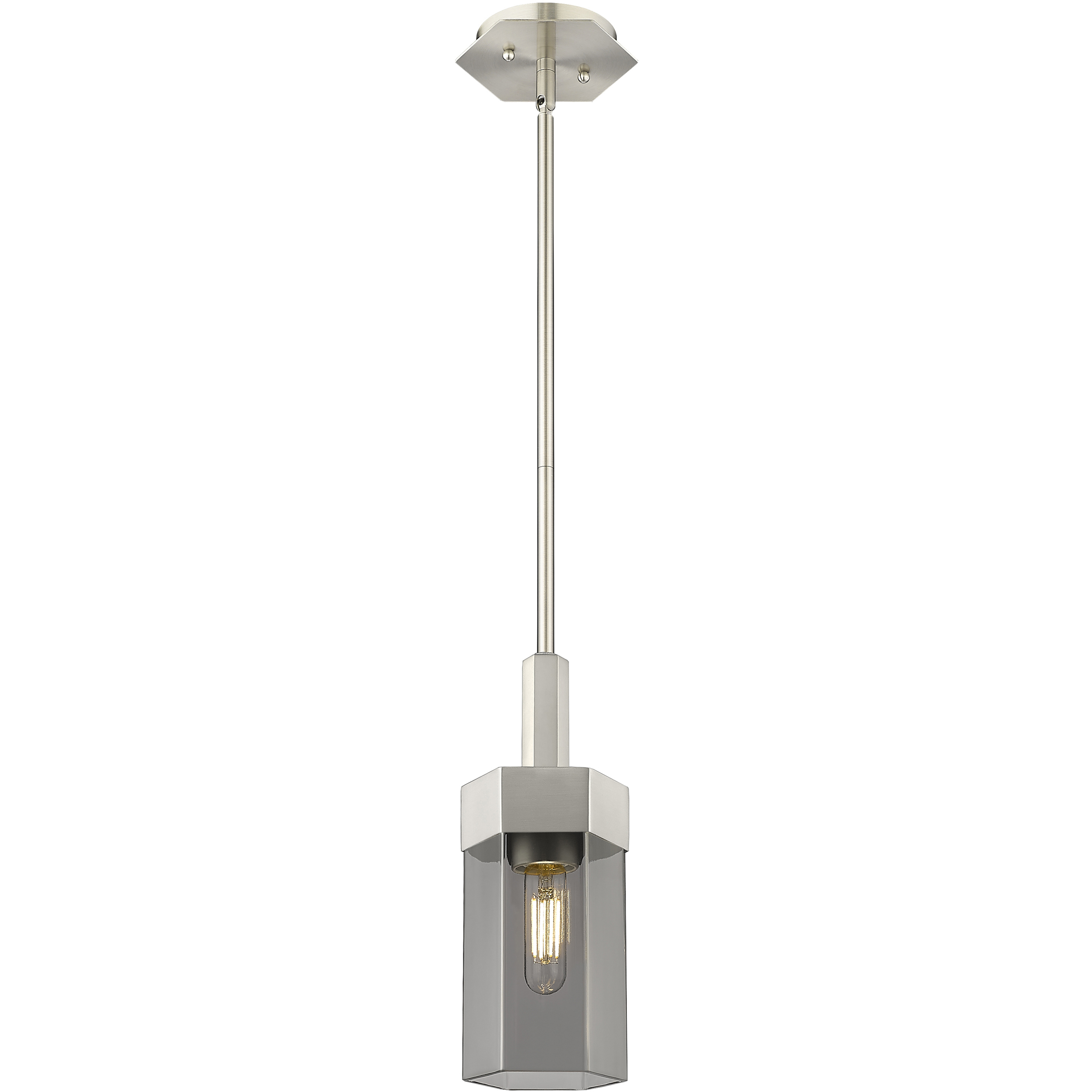 Claverack 1 Light 5 inch Satin Nickel Pendant Ceiling Light in Plated Smoke Glass