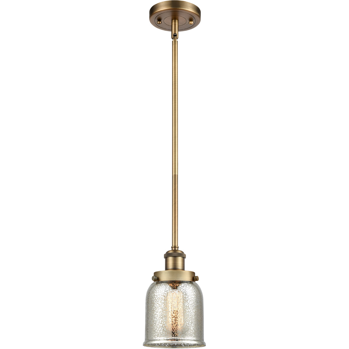 Ballston Bell 1 Light 5 inch Brushed Brass Mini Pendant Ceiling Light, Small Bell