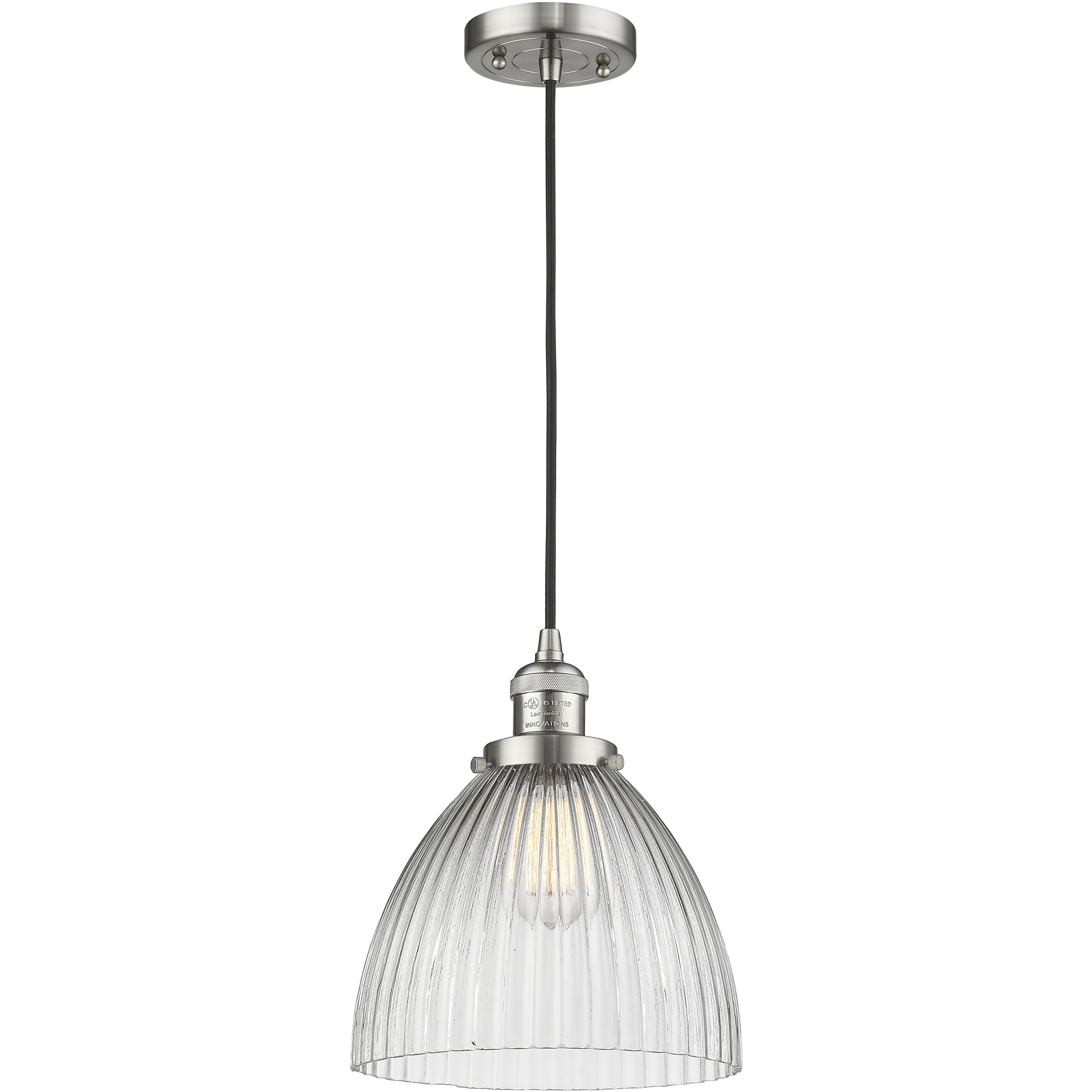 Franklin Restoration Seneca Falls 1 Light 9.5 inch Brushed Satin Nickel Mini Pendant Ceiling Light in Incandescent, Franklin Restoration