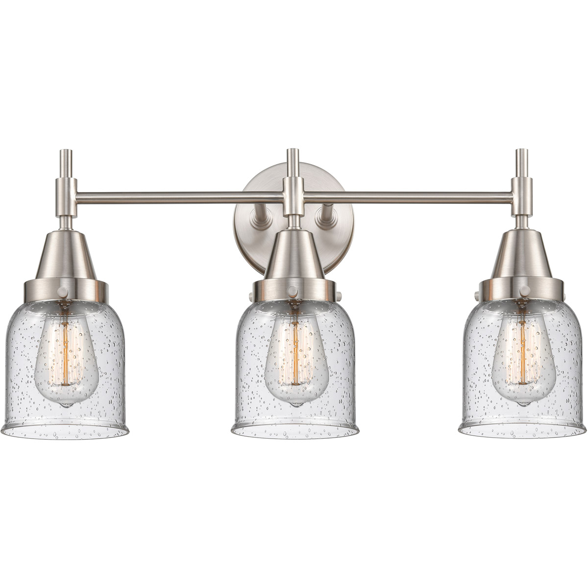 Caden 3 Light 23 inch Satin Nickel Bath Vanity Light Wall Light in Seedy Glass