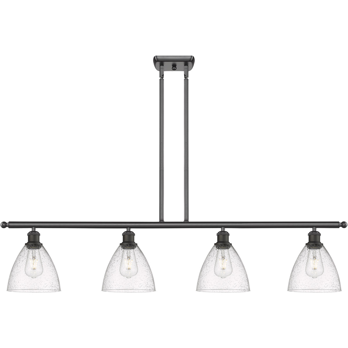 Ballston Ballston Dome LED 48 inch Oil Rubbed Bronze Island Light Ceiling Light in Seedy Glass
