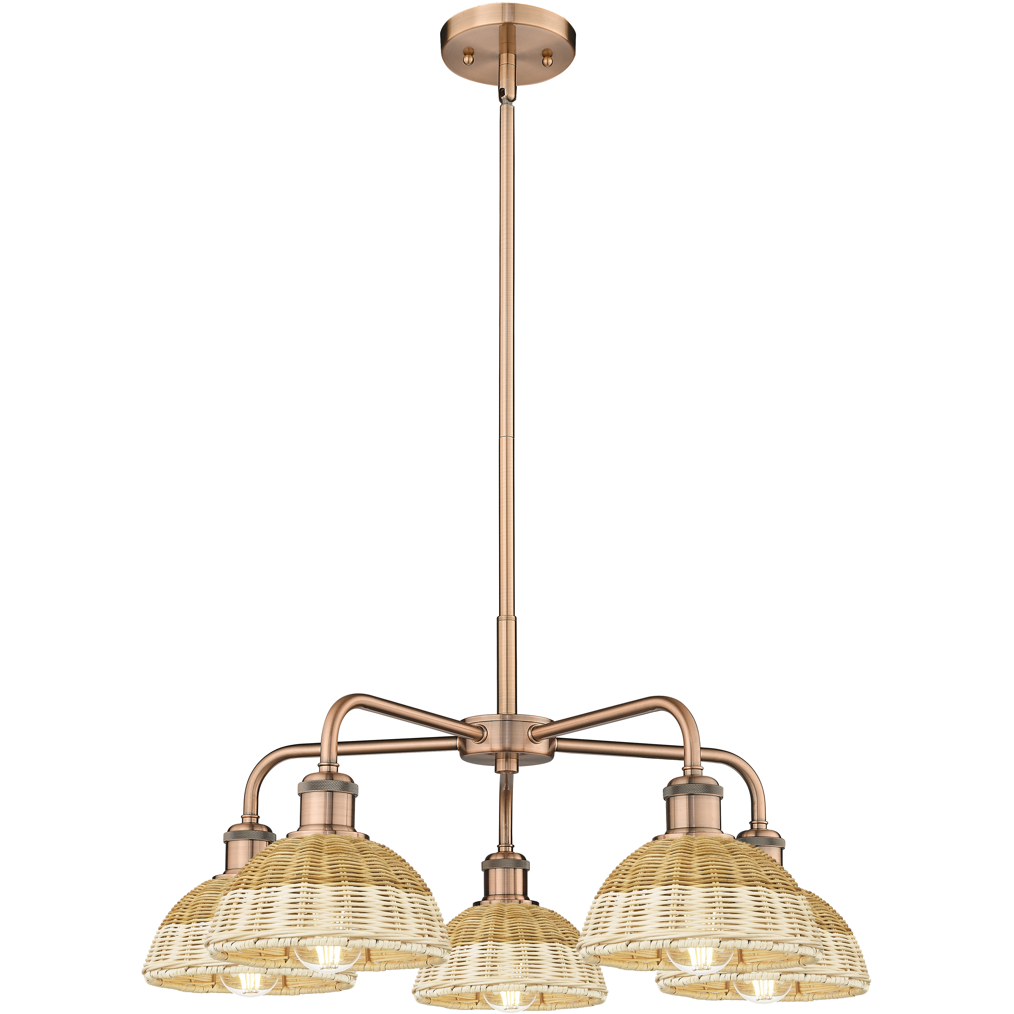 Ballston Bristol Natural II 5 Light 26 inch Antique Copper Chandelier Ceiling Light