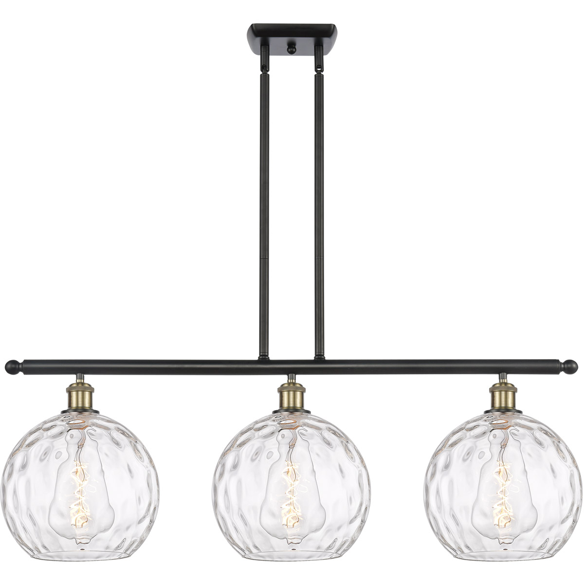 Ballston Athens Water Glass LED 36.5 inch Black Antique Brass Island Light Ceiling Light