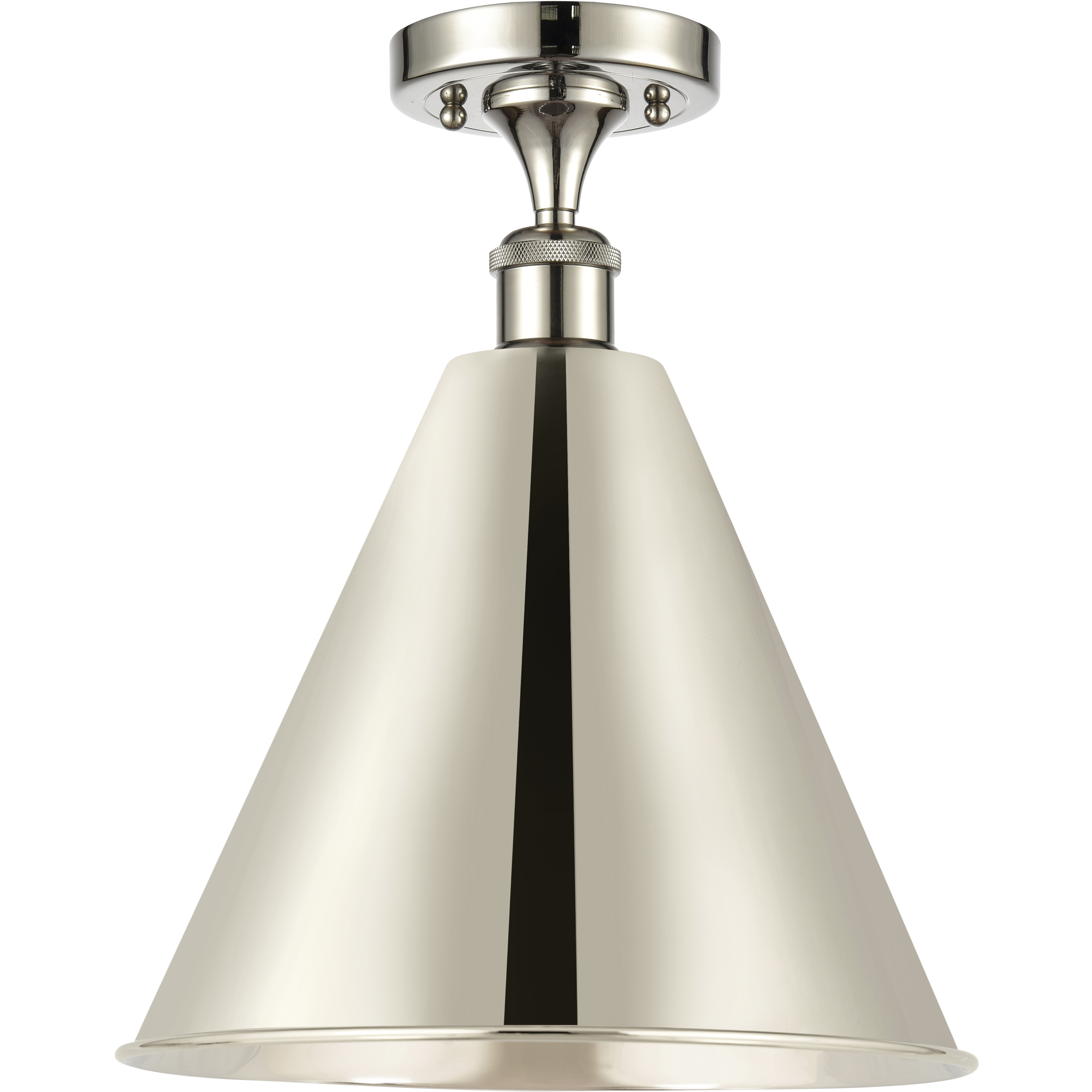 Ballston Cone 1 Light 16 inch Polished Nickel Semi-Flush Mount Ceiling Light