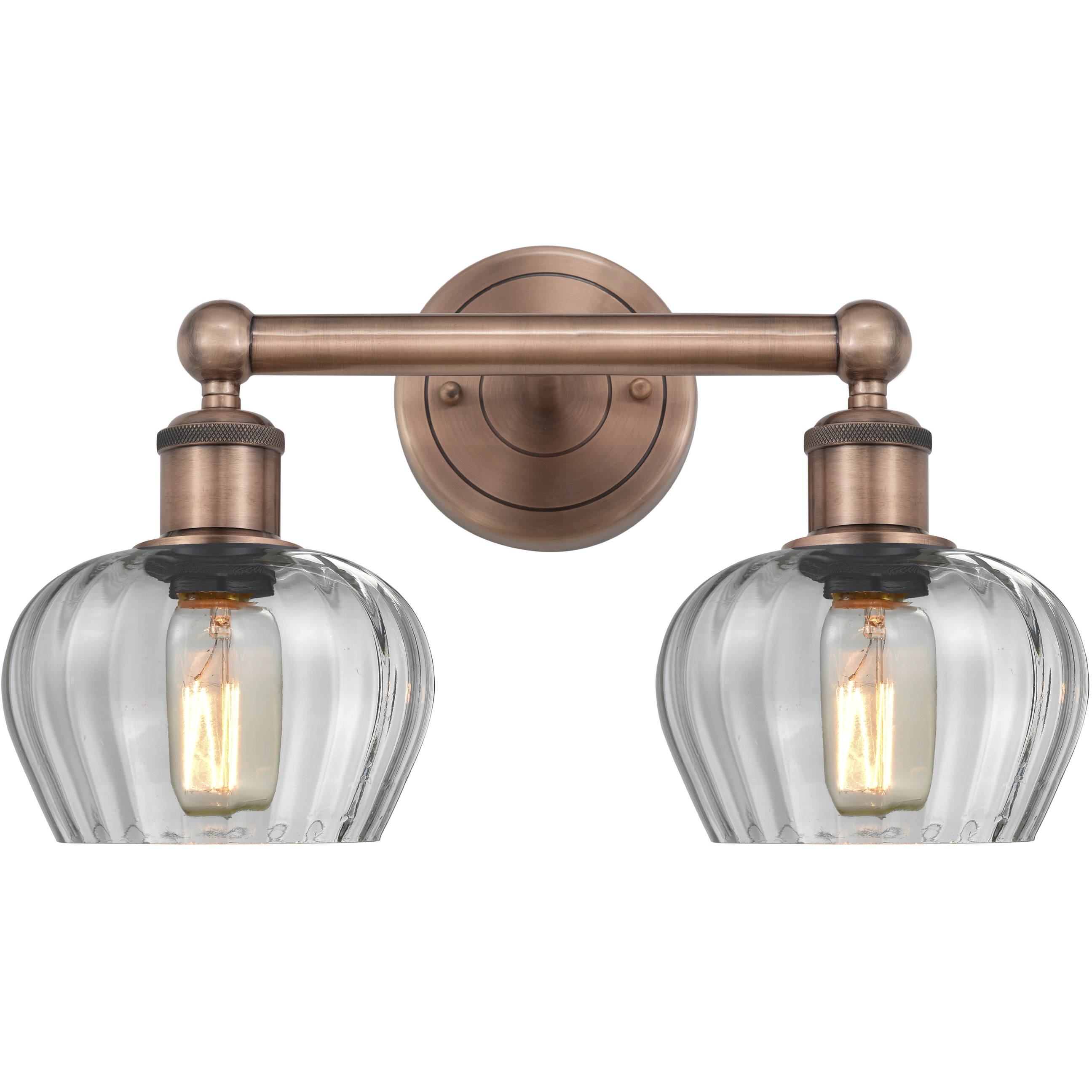 Fenton 2 Light 15.5 inch Antique Copper Bath Vanity Light Wall Light in Clear