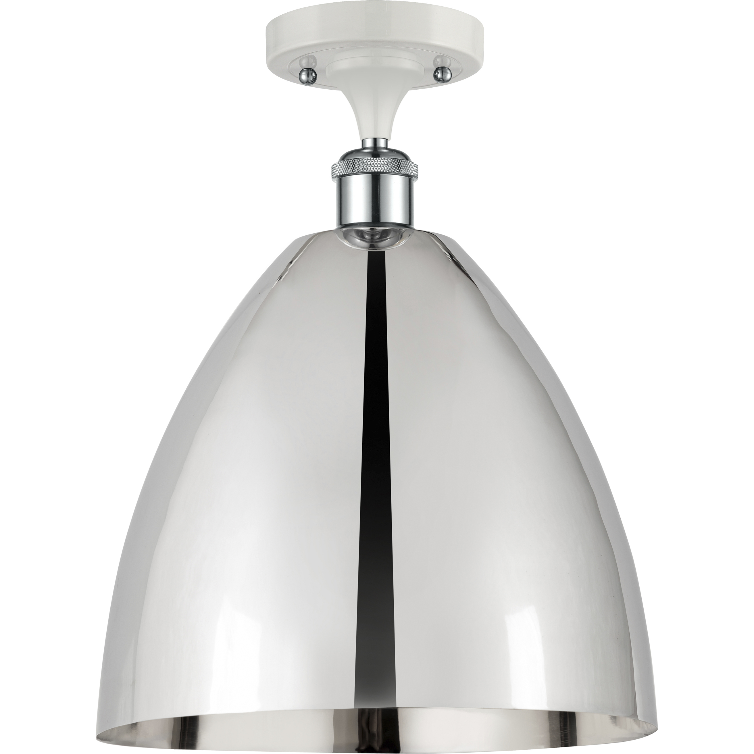 Ballston Dome LED 12 inch White and Polished Chrome Semi-Flush Mount Ceiling Light