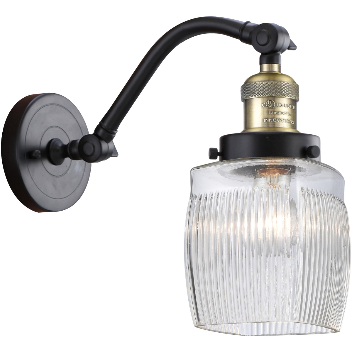Franklin Restoration Colton 1 Light 6 inch Black Antique Brass Sconce Wall Light, Franklin Restoration