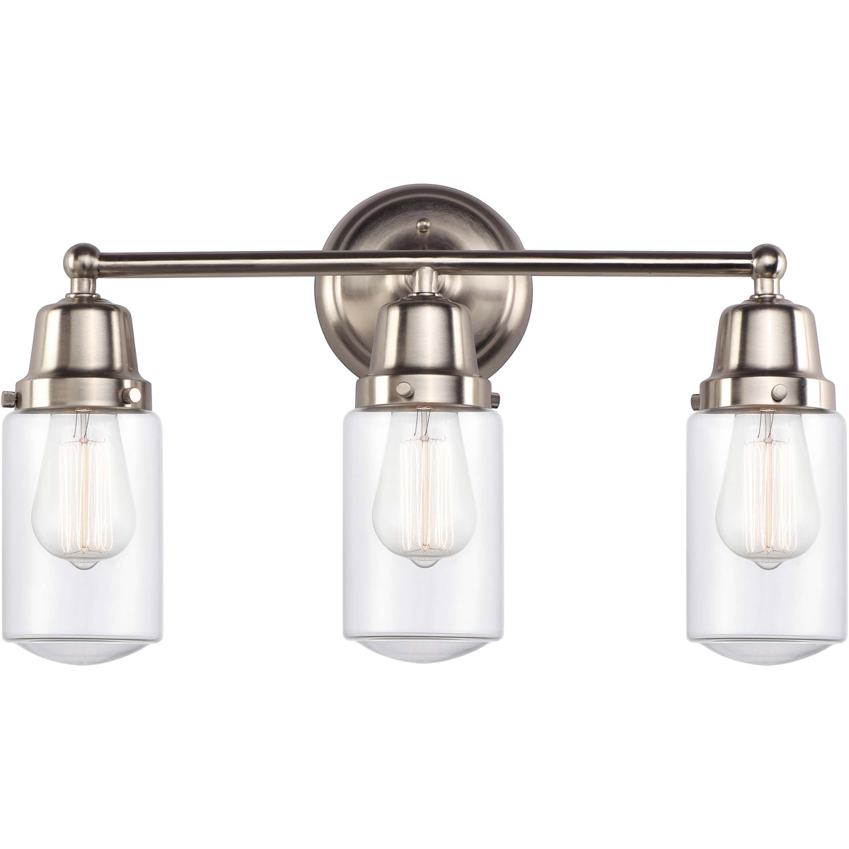 Aditi Dover 3 Light 20.5 inch Brushed Satin Nickel Bath Vanity Light Wall Light, Aditi