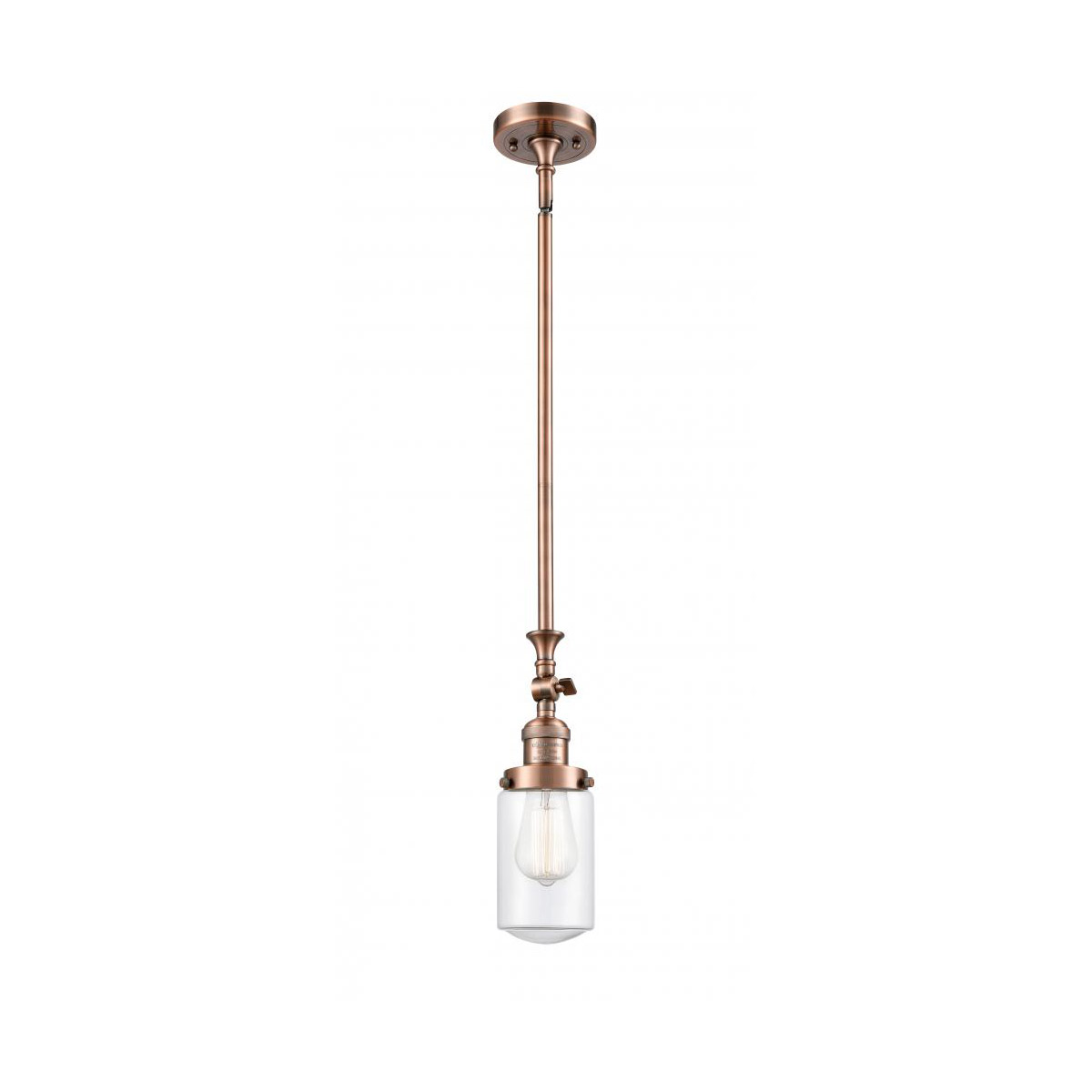 Franklin Restoration Dover LED 5 inch Antique Copper Mini Pendant Ceiling Light in Clear Glass, Franklin Restoration