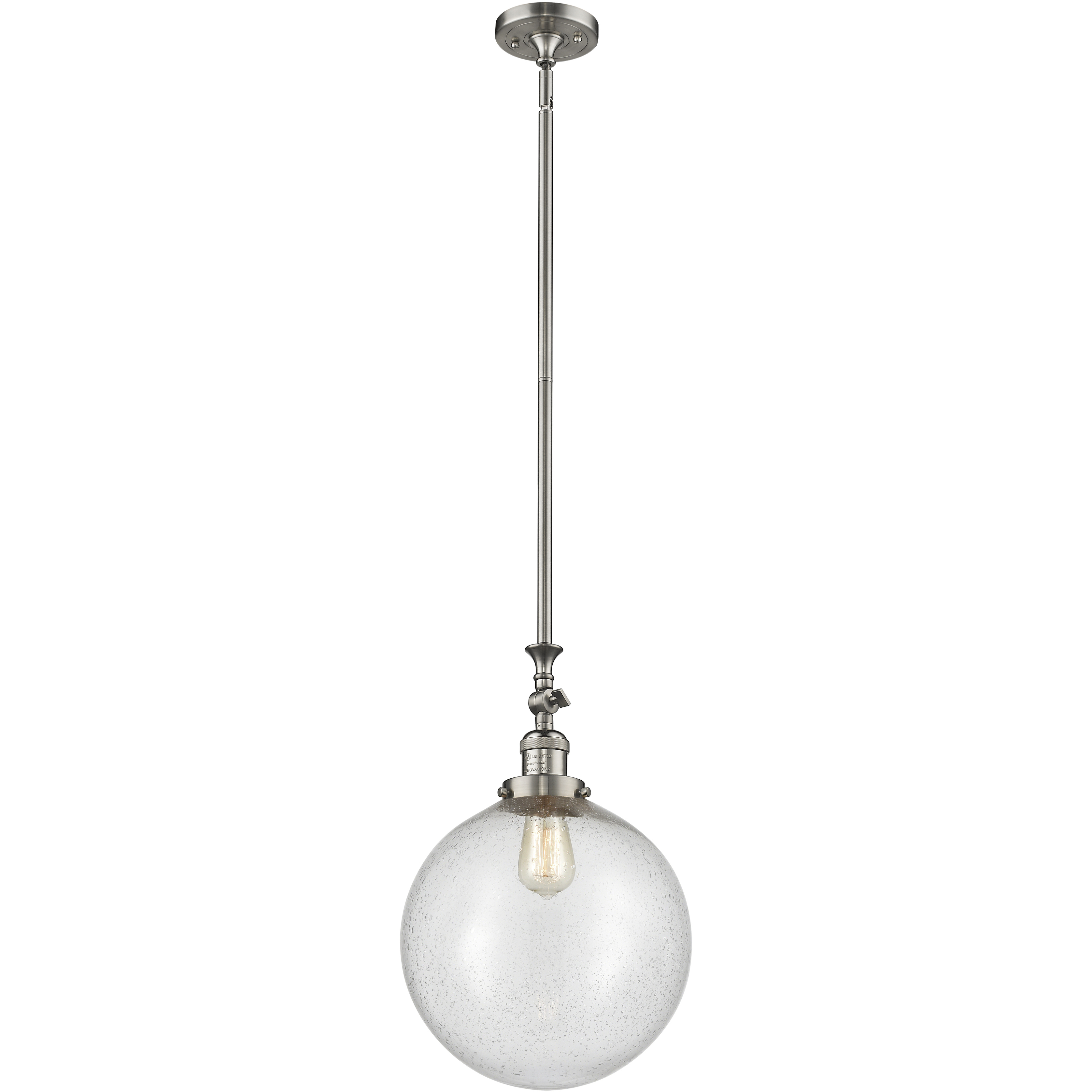 Franklin Restoration Beacon 1 Light 12 inch Brushed Satin Nickel Mini Pendant Ceiling Light in Incandescent, Seedy, Franklin Restoration