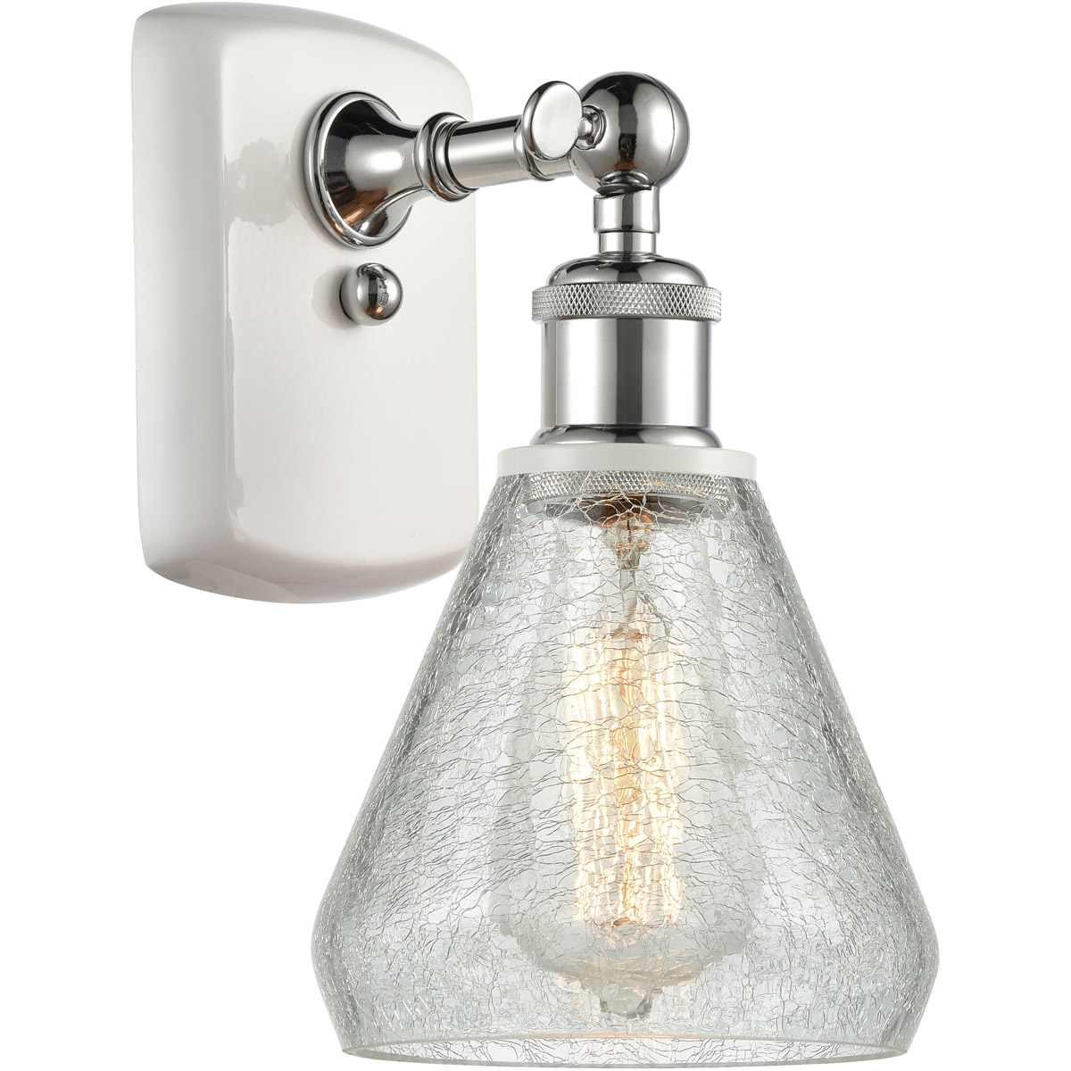 Ballston Conesus 1 Light 6 inch White and Polished Chrome Sconce Wall Light, Ballston