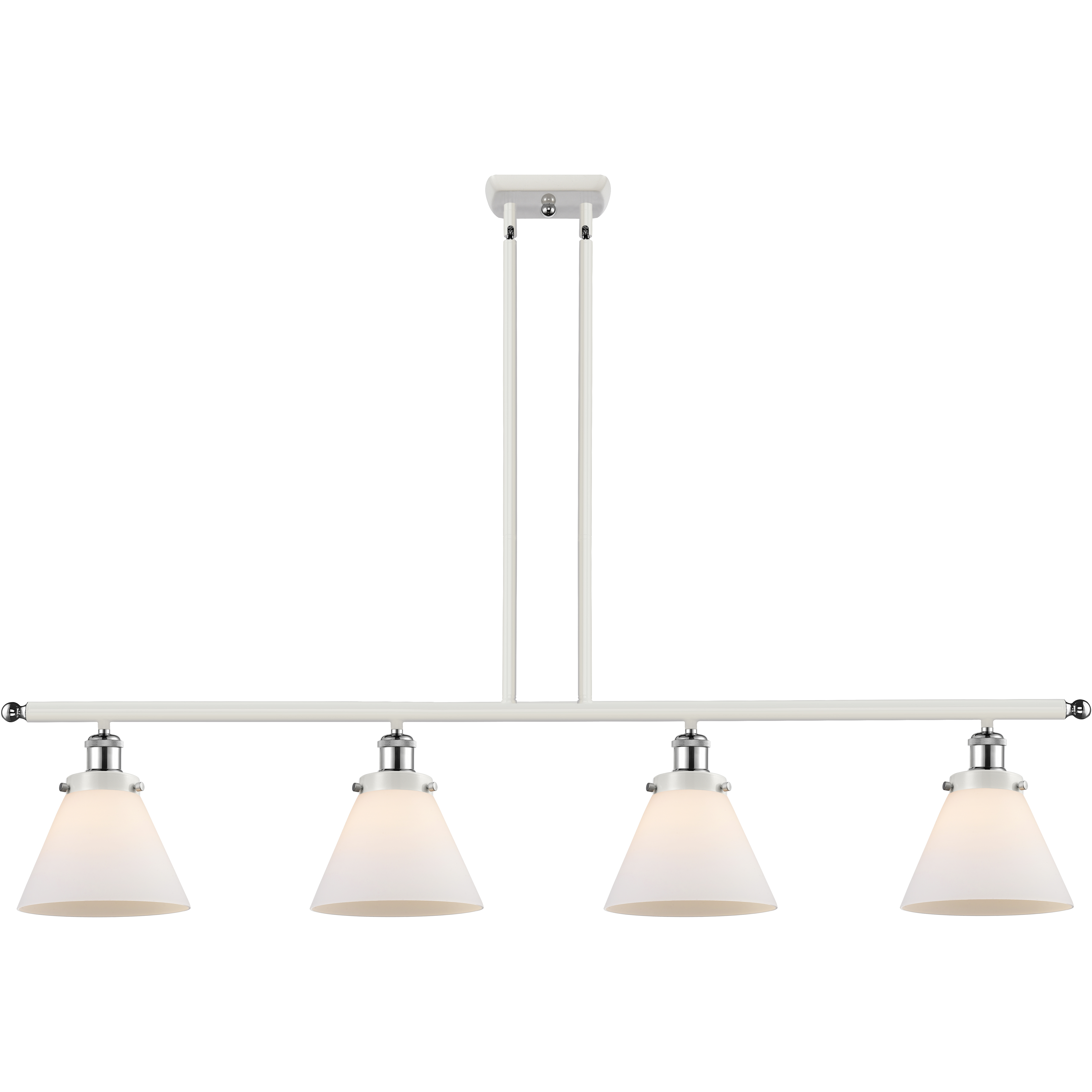 Ballston Large Cone LED 48 inch White and Polished Chrome Island Light Ceiling Light in Matte White Glass
