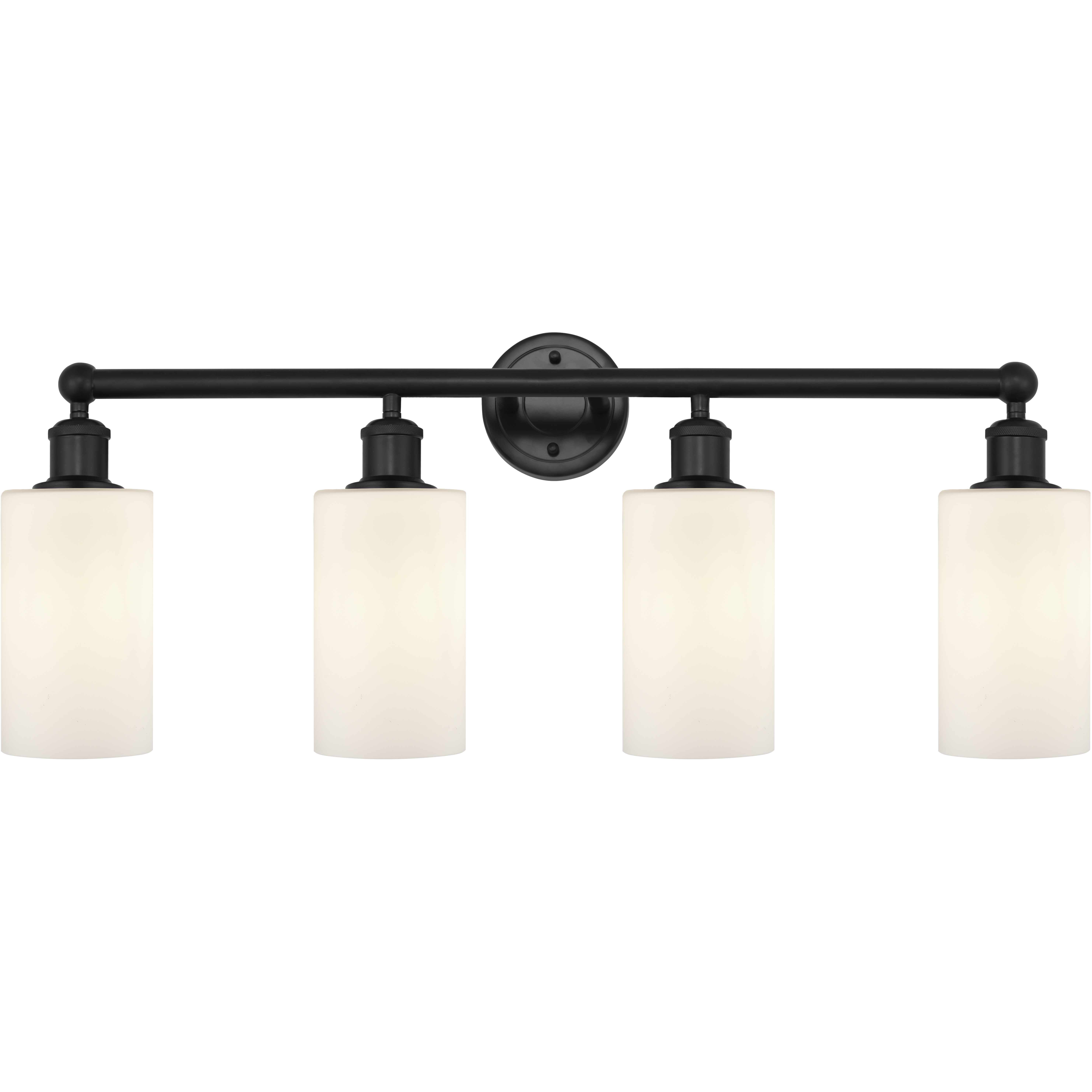 Edison Clymer 4 Light 31 inch Matte Black Bath Vanity Light Wall Light in Matte White Glass