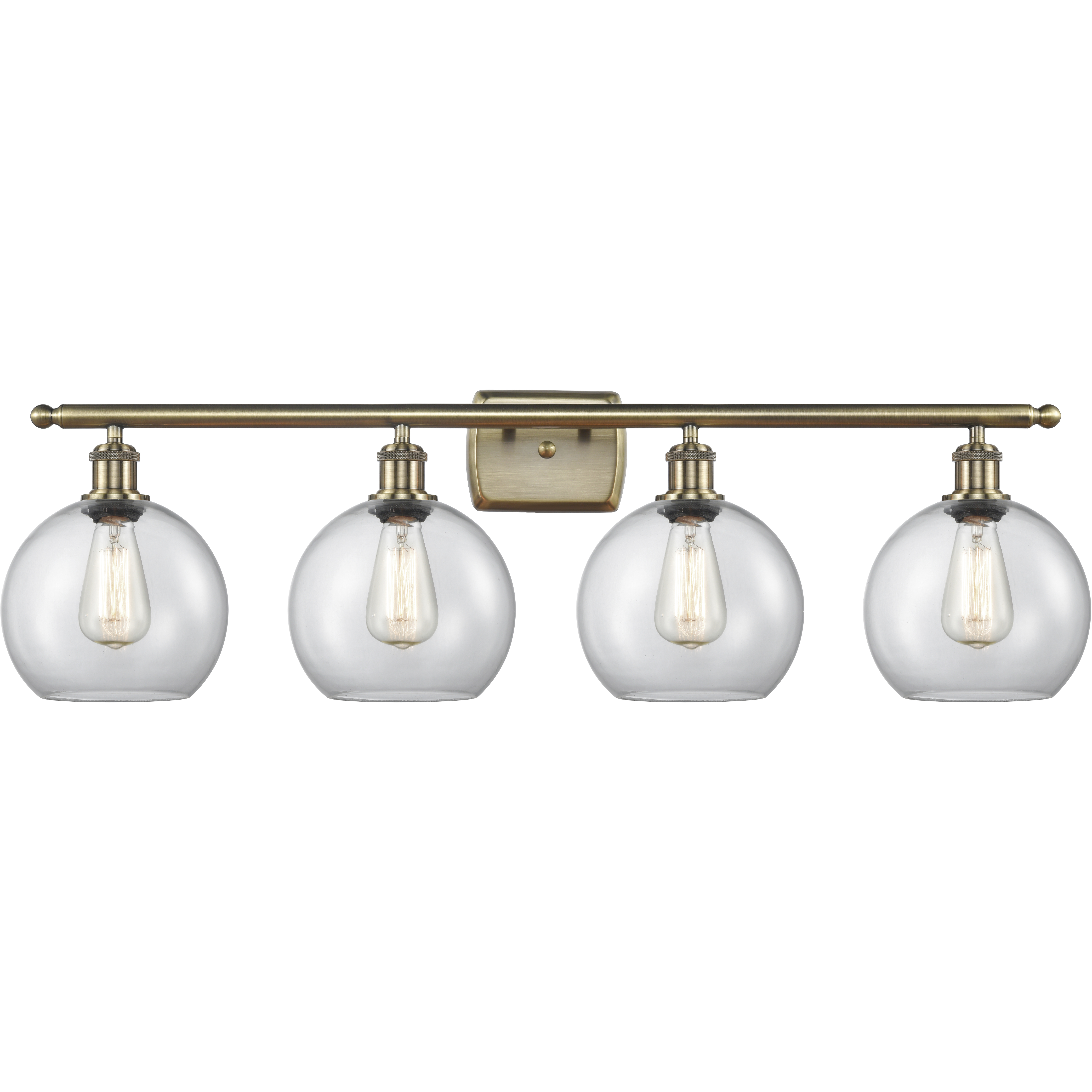 Ballston Athens 4 Light 36 inch Antique Brass Bath Vanity Light Wall Light, Ballston