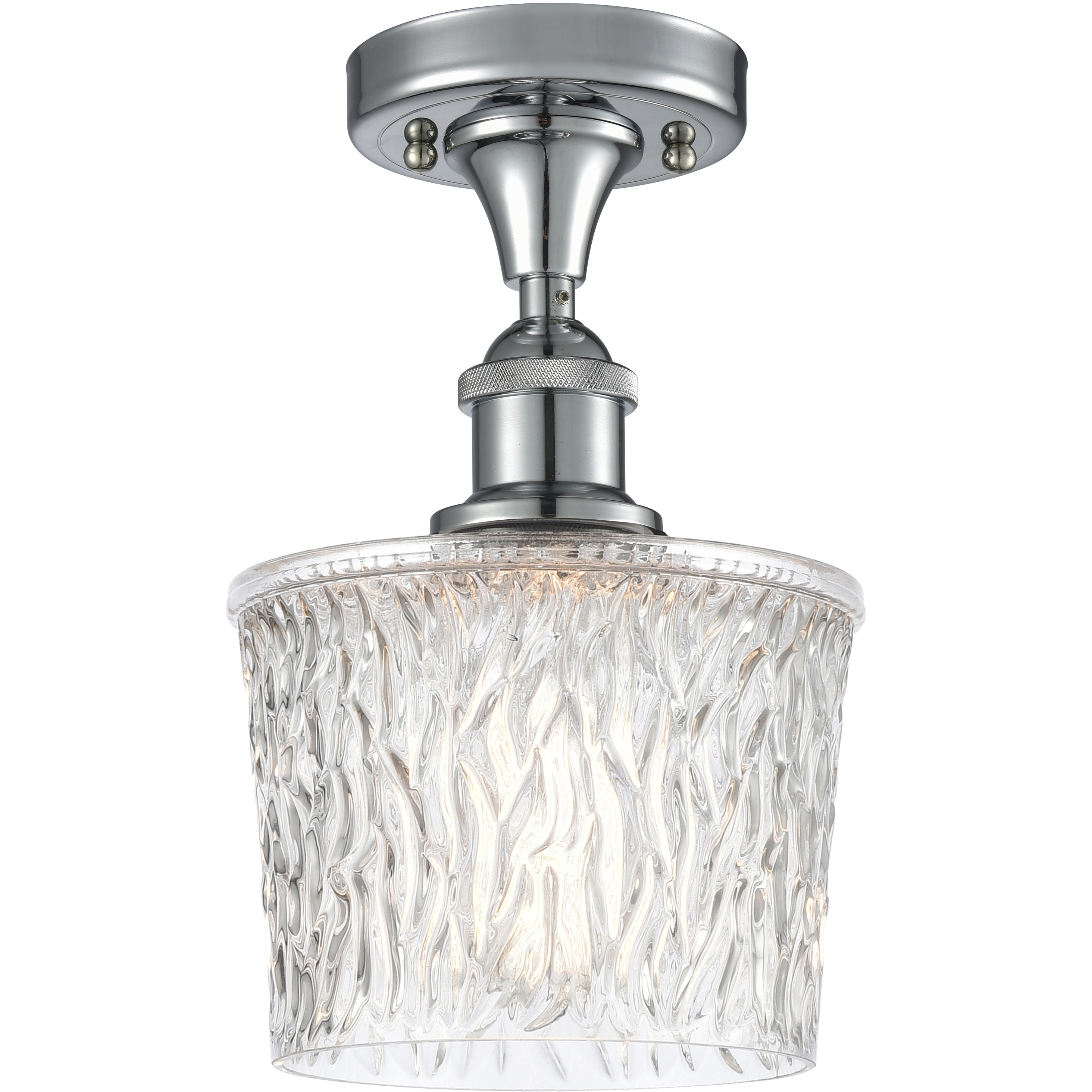 Edison Niagra 1 Light 7 inch Polished Chrome Semi-Flush Mount Ceiling Light