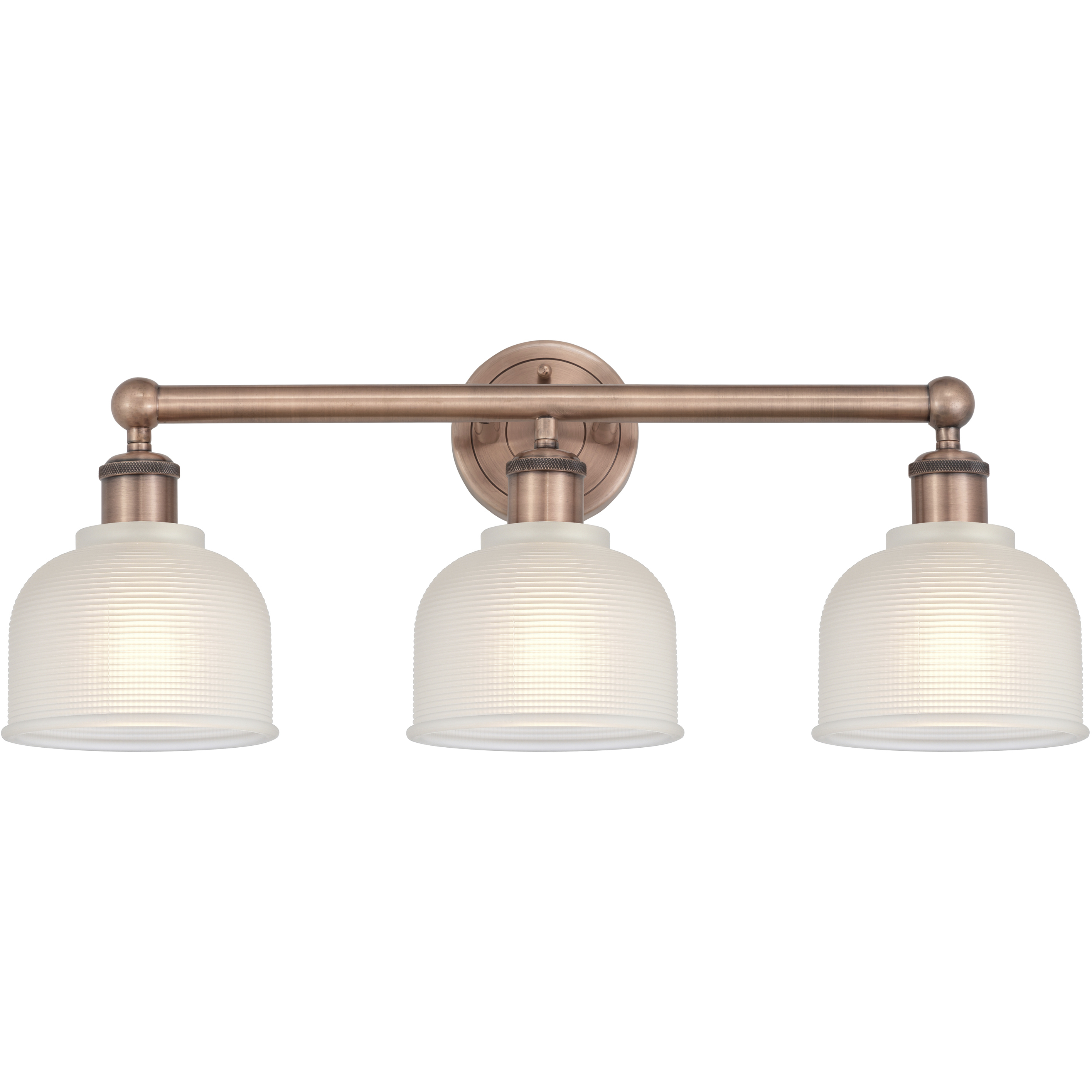 Dayton 3 Light 23.5 inch Antique Copper Bath Vanity Light Wall Light in White
