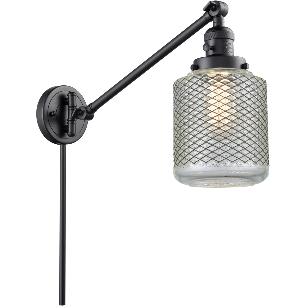 Stanton 30 inch 60.00 watt Matte Black Swing Arm Wall Light, Franklin Restoration