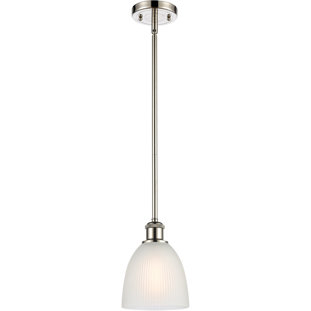 Ballston Castile 1 Light 6 inch Polished Nickel Pendant Ceiling Light in White Glass, Ballston