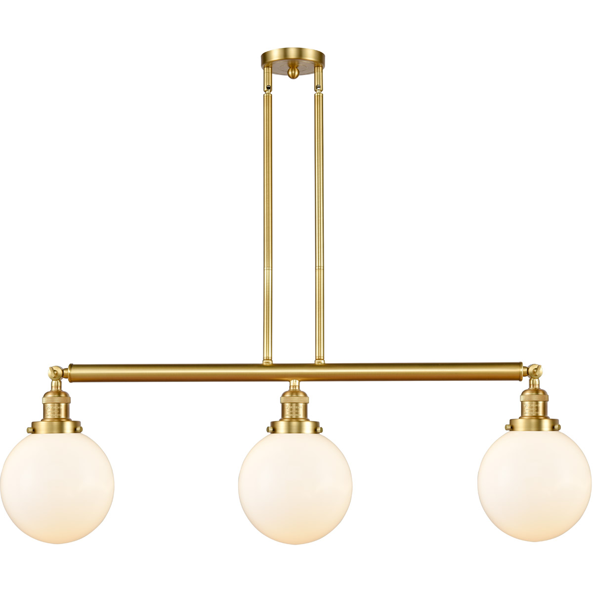 Franklin Restoration Large Beacon 3 Light 41 inch Antique Copper Island Light Ceiling Light in Matte White Glass, Franklin Restoration