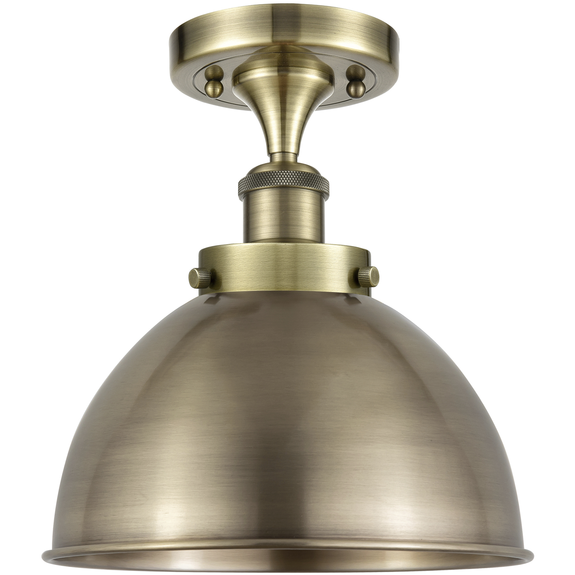 Ballston Urban 1 Light 10 inch Antique Brass Semi-Flush Mount Ceiling Light