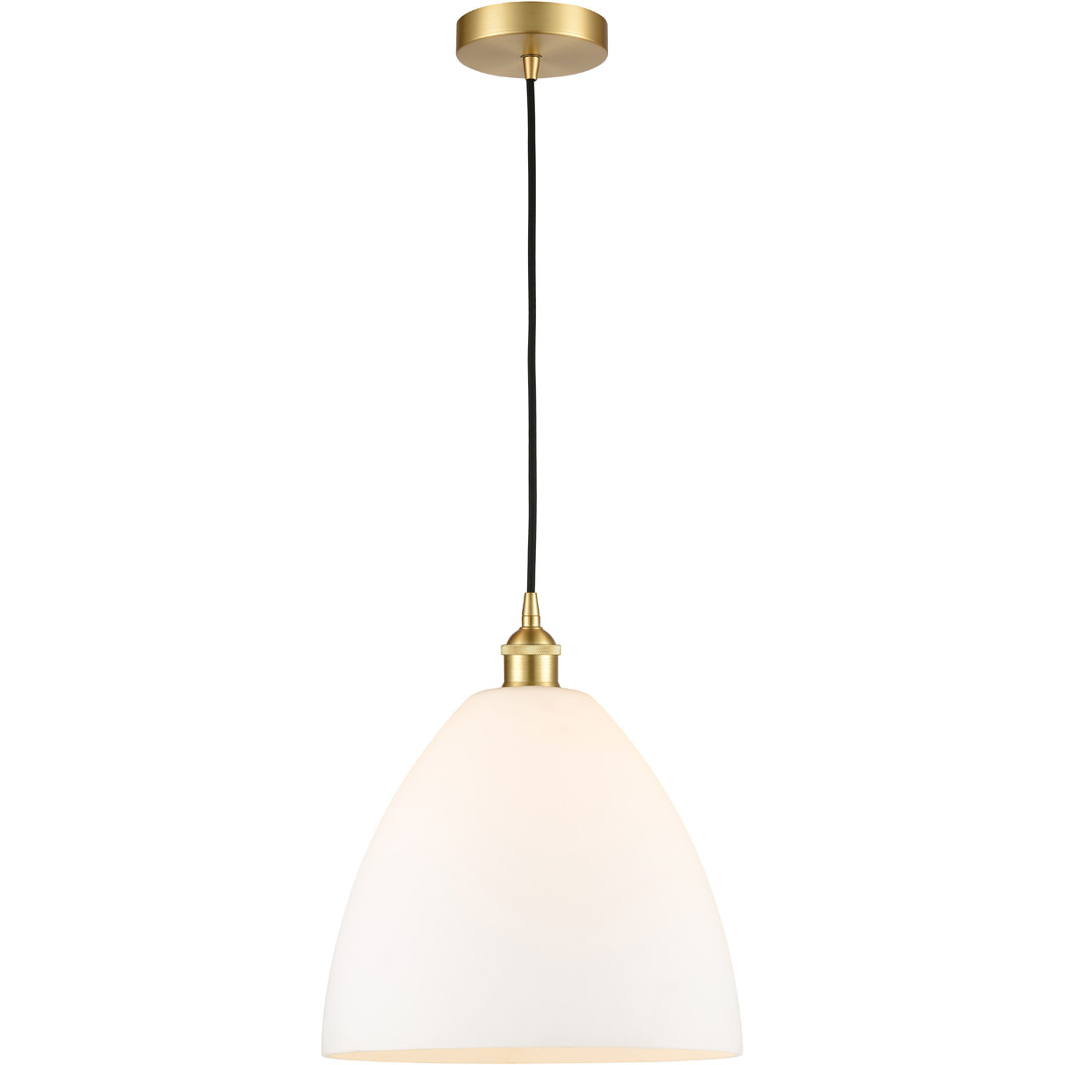 Edison Dome 1 Light 12 inch Satin Gold Mini Pendant Ceiling Light
