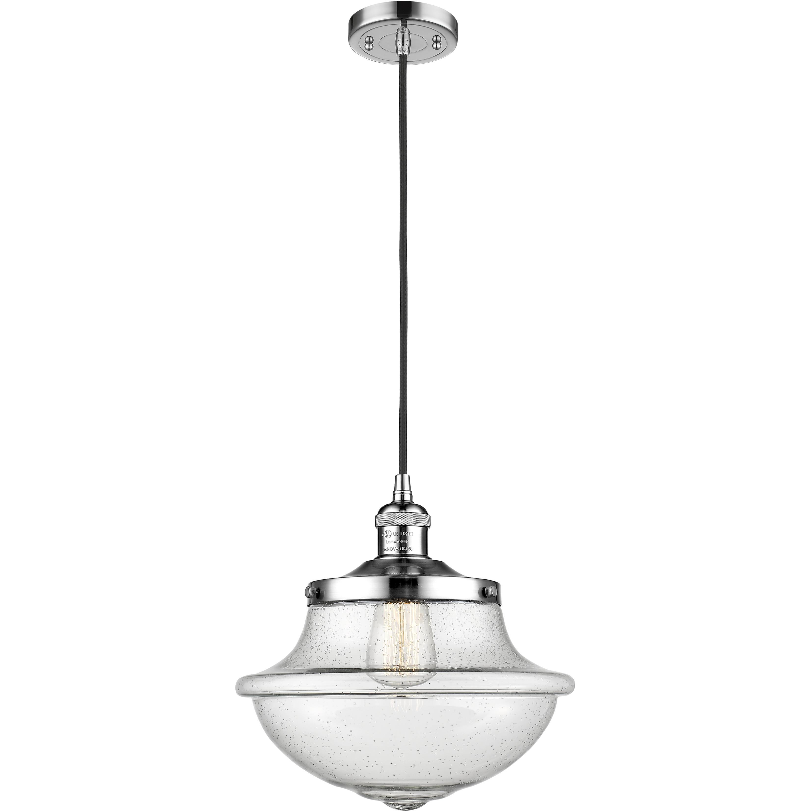 Franklin Restoration Oxford LED 12 inch Polished Chrome Mini Pendant Ceiling Light in Seedy, Franklin Restoration