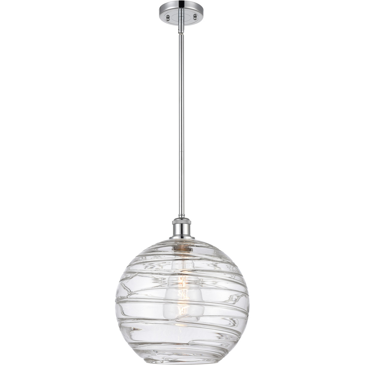 Ballston X-Large Deco Swirl 1 Light 12 inch Polished Chrome Pendant Ceiling Light, Ballston