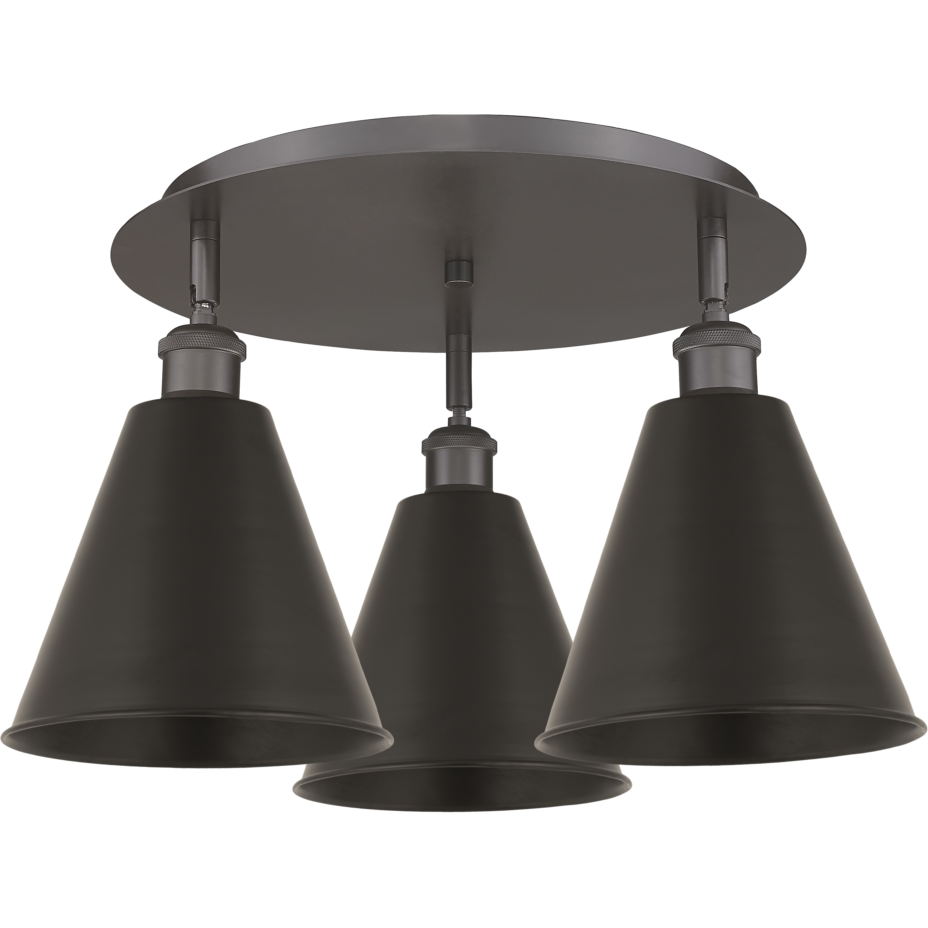 Ballston Cone 3 Light 19.75 inch Oil Rubbed Bronze Flush Mount Ceiling Light